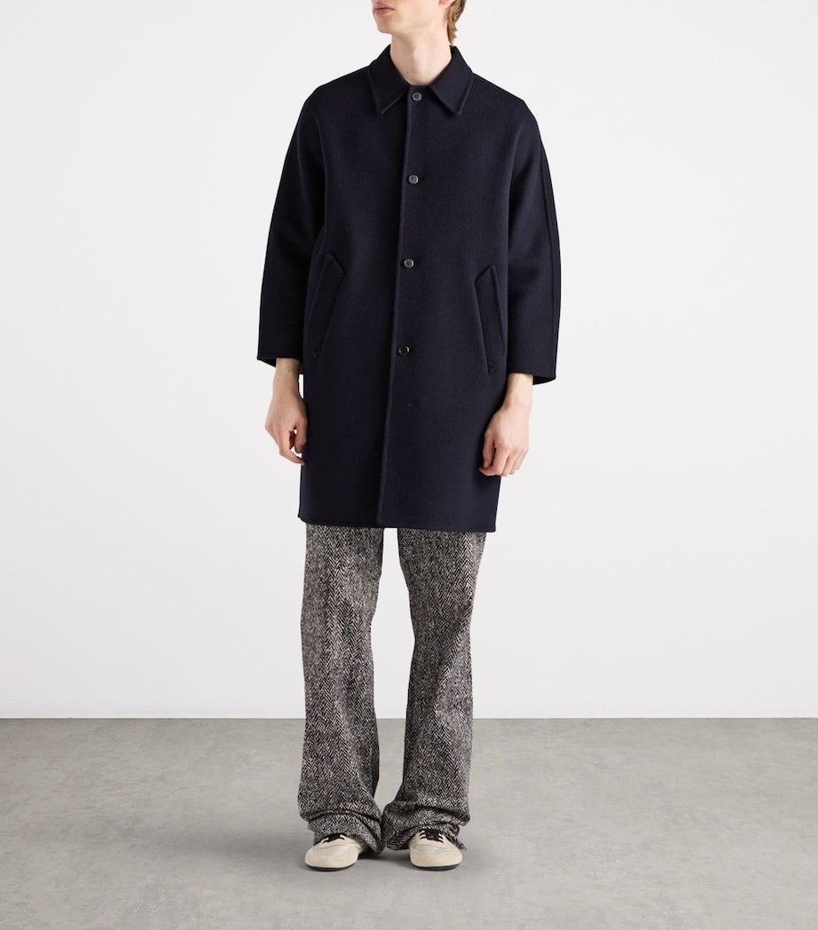 Prada Mens Cashmere-Wool Triangle Cut-Out Coat Image 2