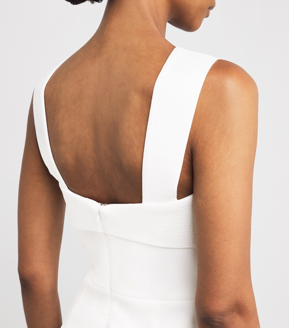 Bonded Crepe Hermione Mini Dress IVORY Image 4