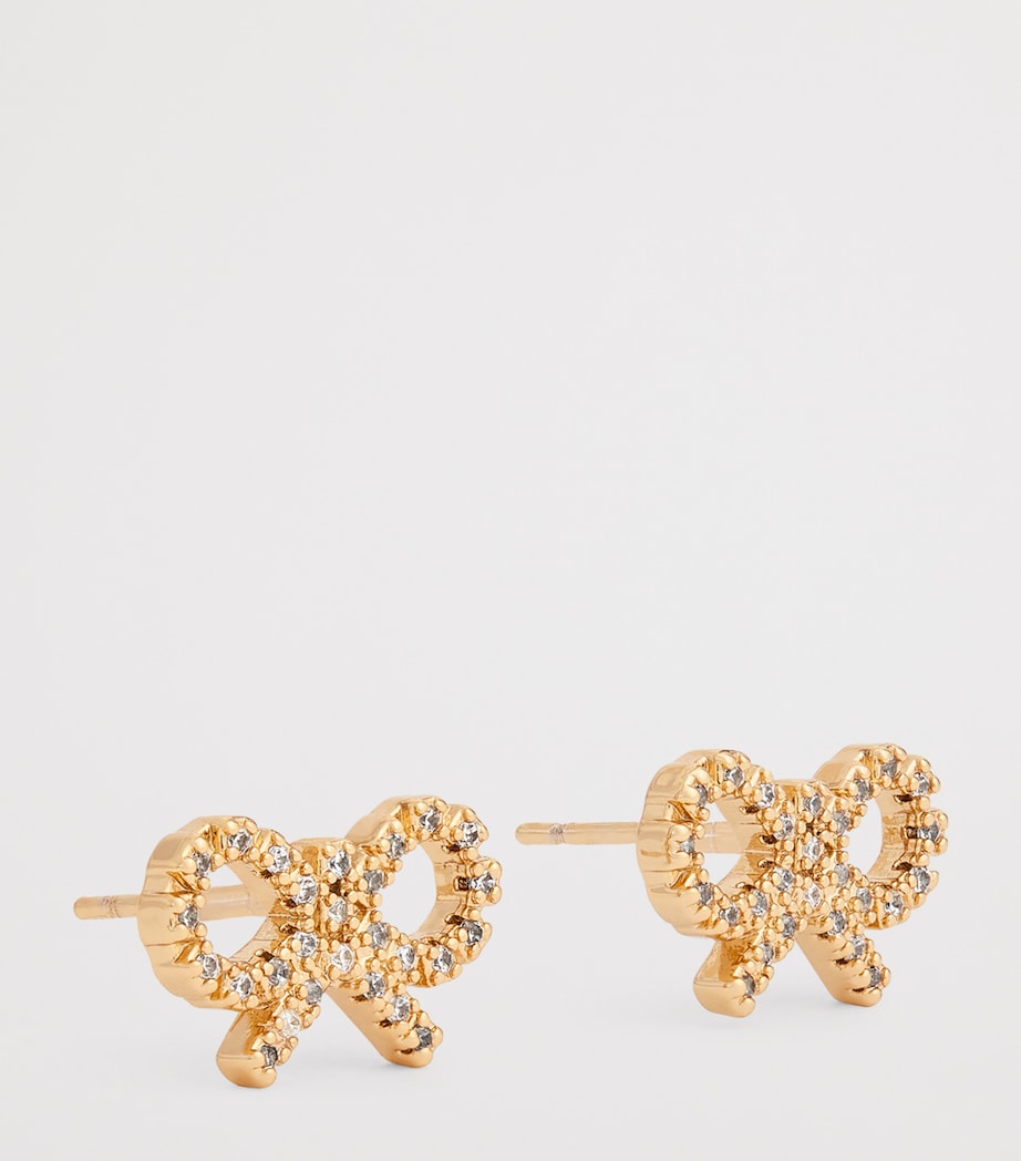 Embellished Bow Earrings GOLD Image 3