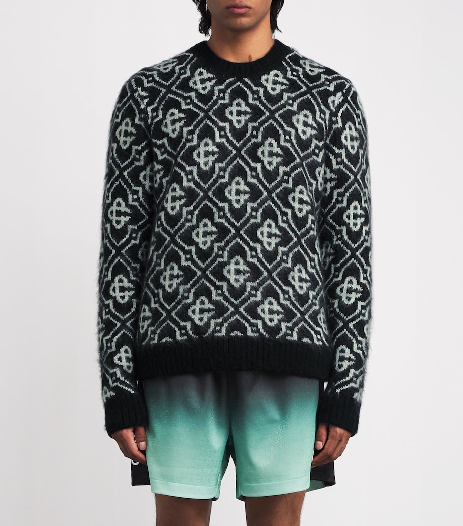 Casablanca Mens Mohair-Blend Monogram Sweater Monogram Image 3