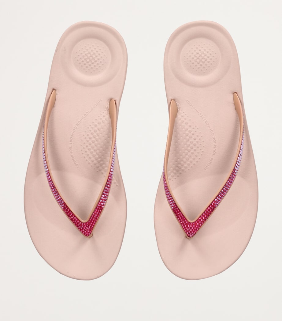FitFlop Iqushion Sparkle Flip Flops Beige Image 4