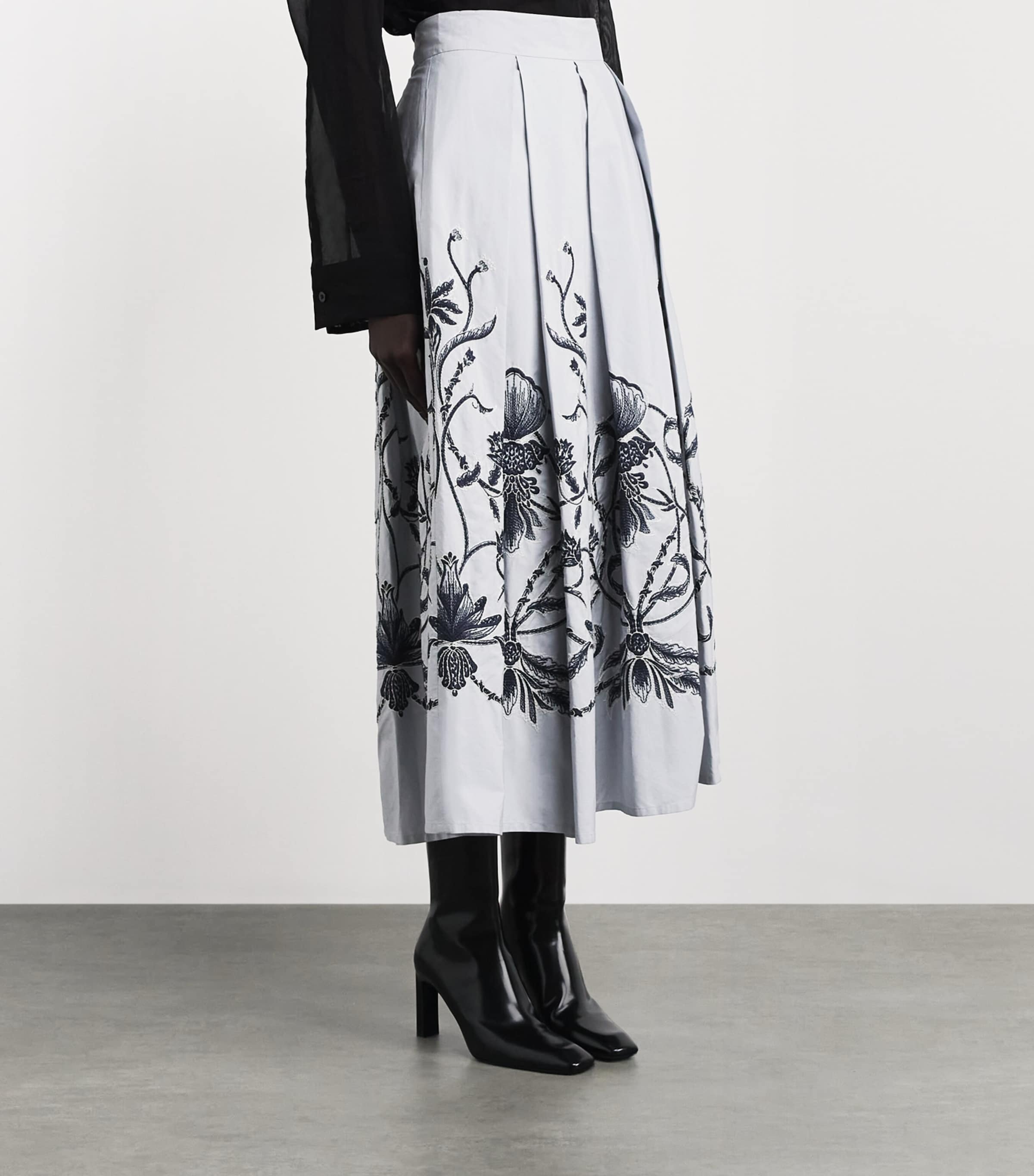 Eleventy Womens Cotton Embroidered Maxi Skirt Nuvola Image 4