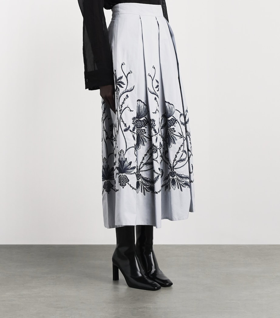 Eleventy Womens Cotton Embroidered Maxi Skirt Nuvola Image 4