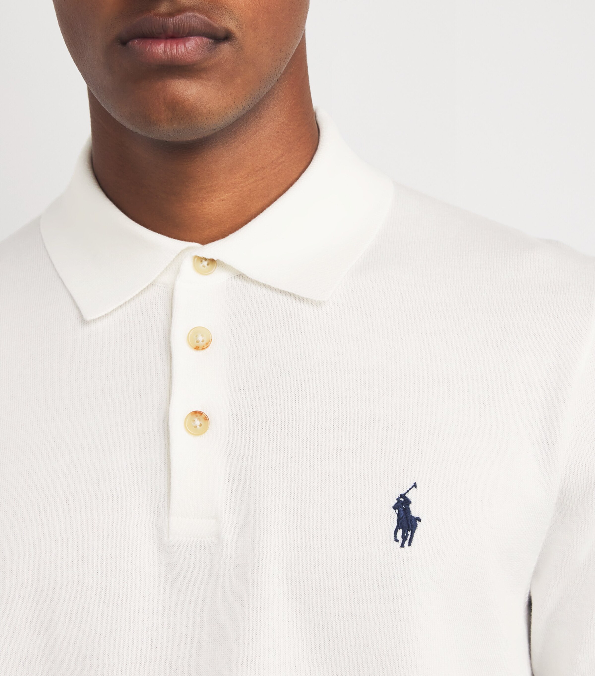 Polo Ralph Lauren Mens Pima Cotton Custom-Fit Polo Shirt White Image 6