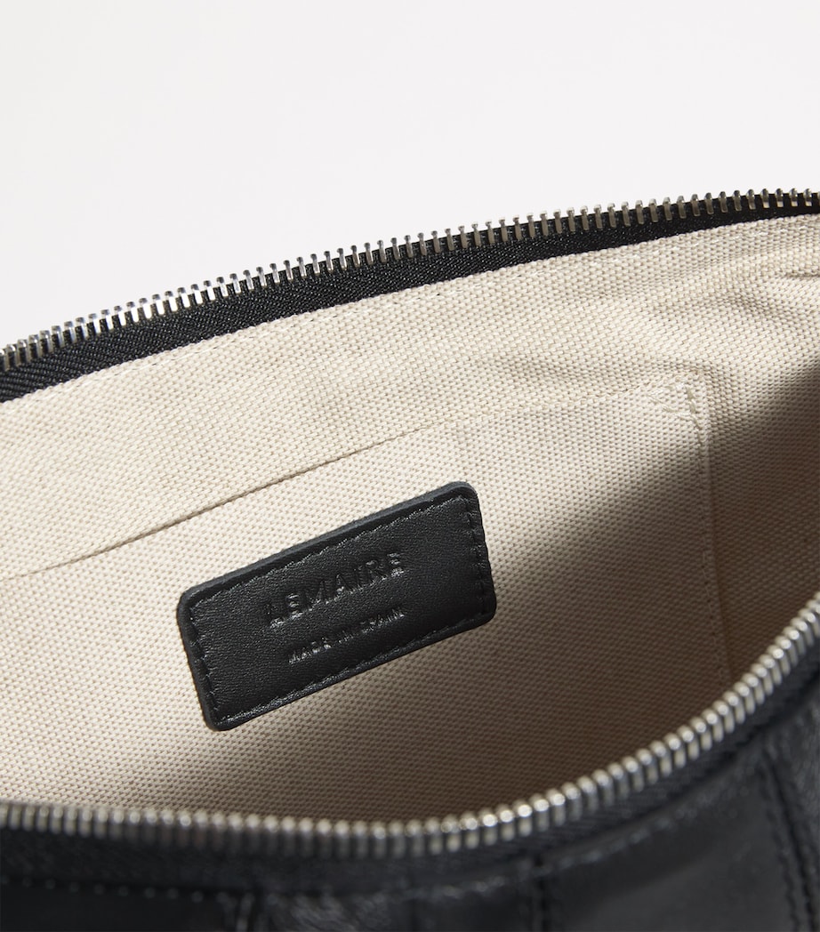 Small Nappa Leather Croissant Cross-Body Bag BK999/BLACK Image 4