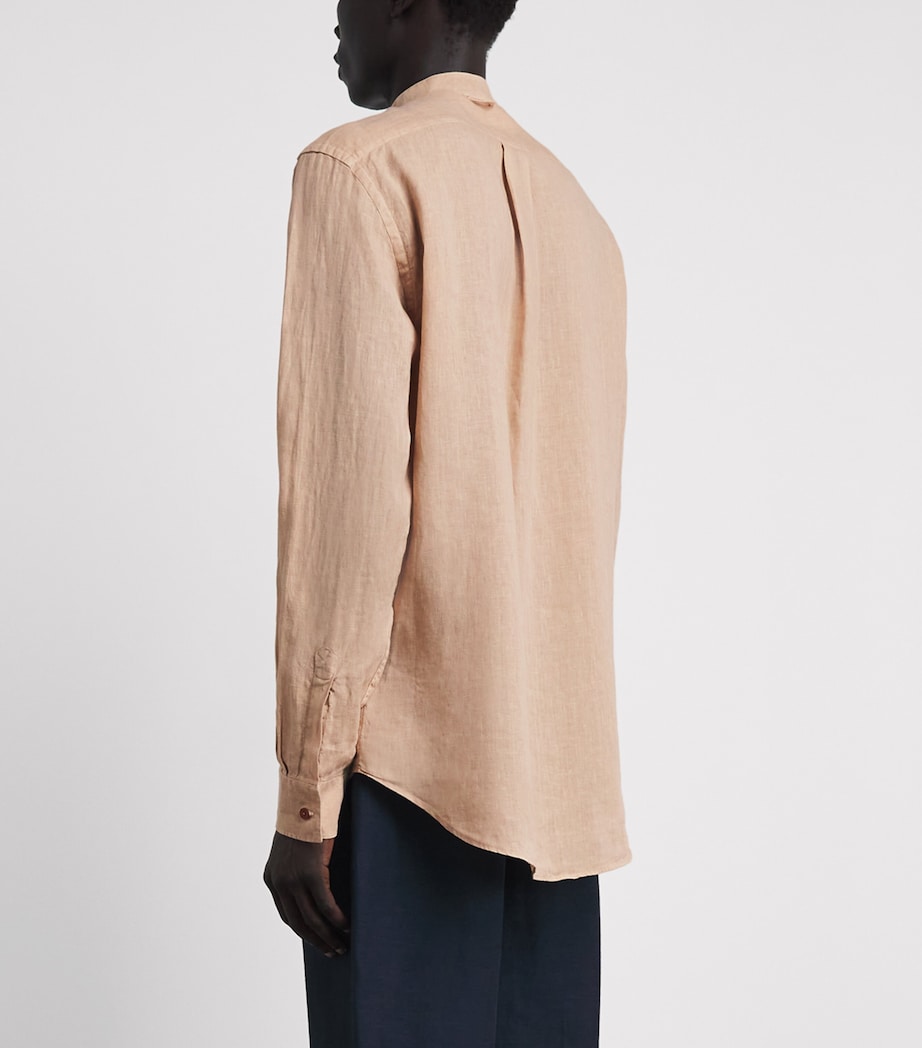 Paul Smith Mens Linen Stand-Collar Shirt Image 5