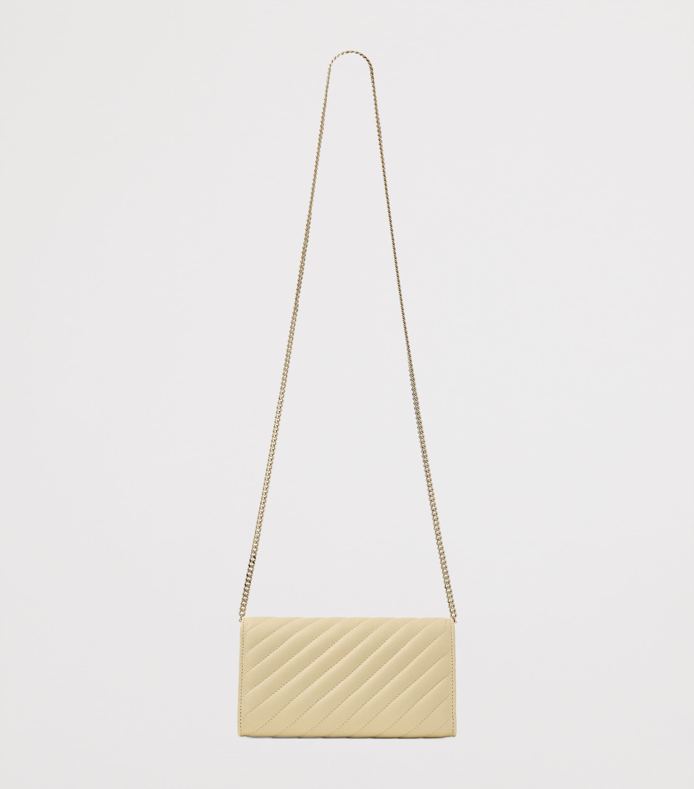 Leather Curve Chain Wallet BUTTERMILK/SHINY GOL Image 4