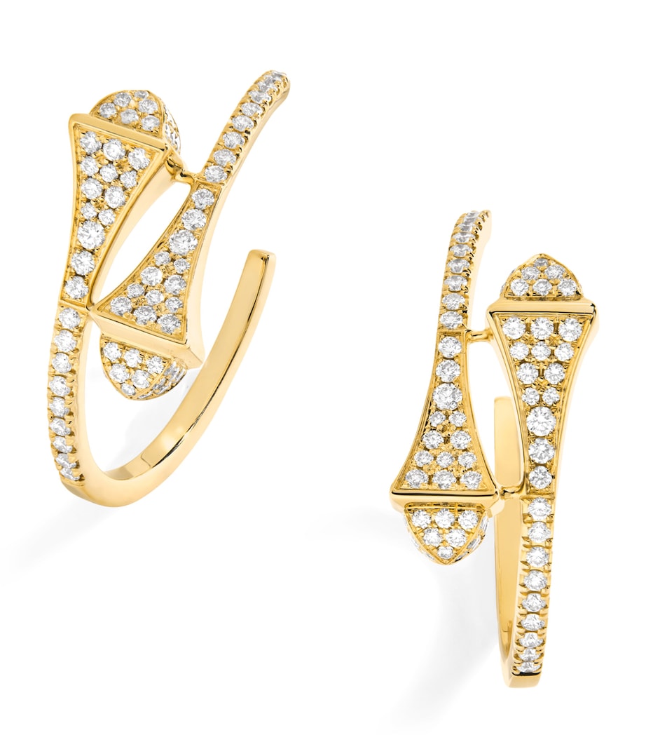 Small Yellow Gold and Diamond Cleo Hoop Earrings YELLOW GOLD Image 1