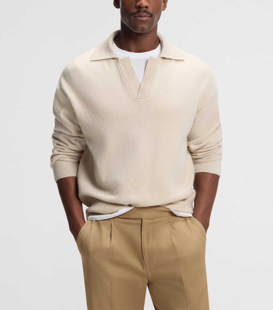 BOSS Mens Virgin Wool Polo Sweater Image 2