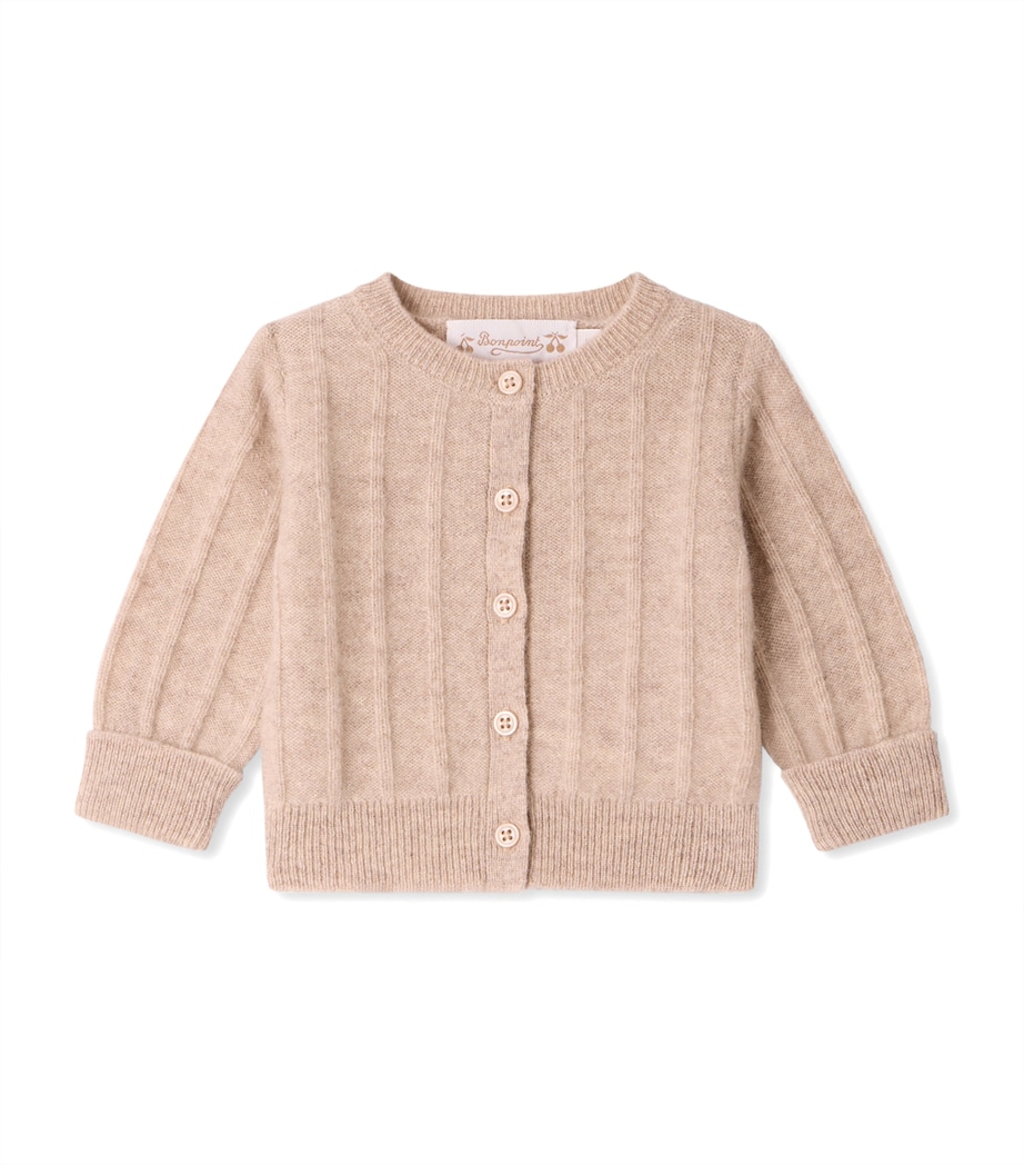 Bonpoint Cashmere Cardigan (1-12 Months) Beige Image 1