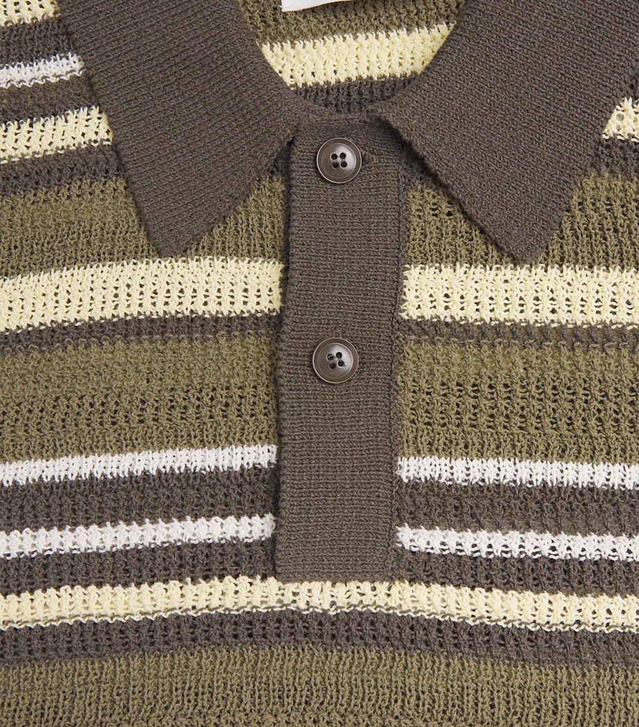 Samsøe Samsøe Mens Organic Cotton-Blend Polo Shirt Burnt Olive St. Image 6