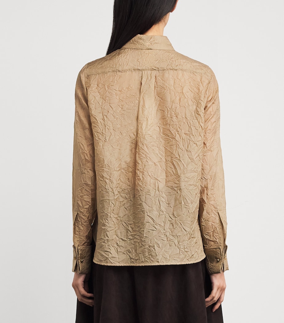 Silk Crinkled Shirt SAND Image 4