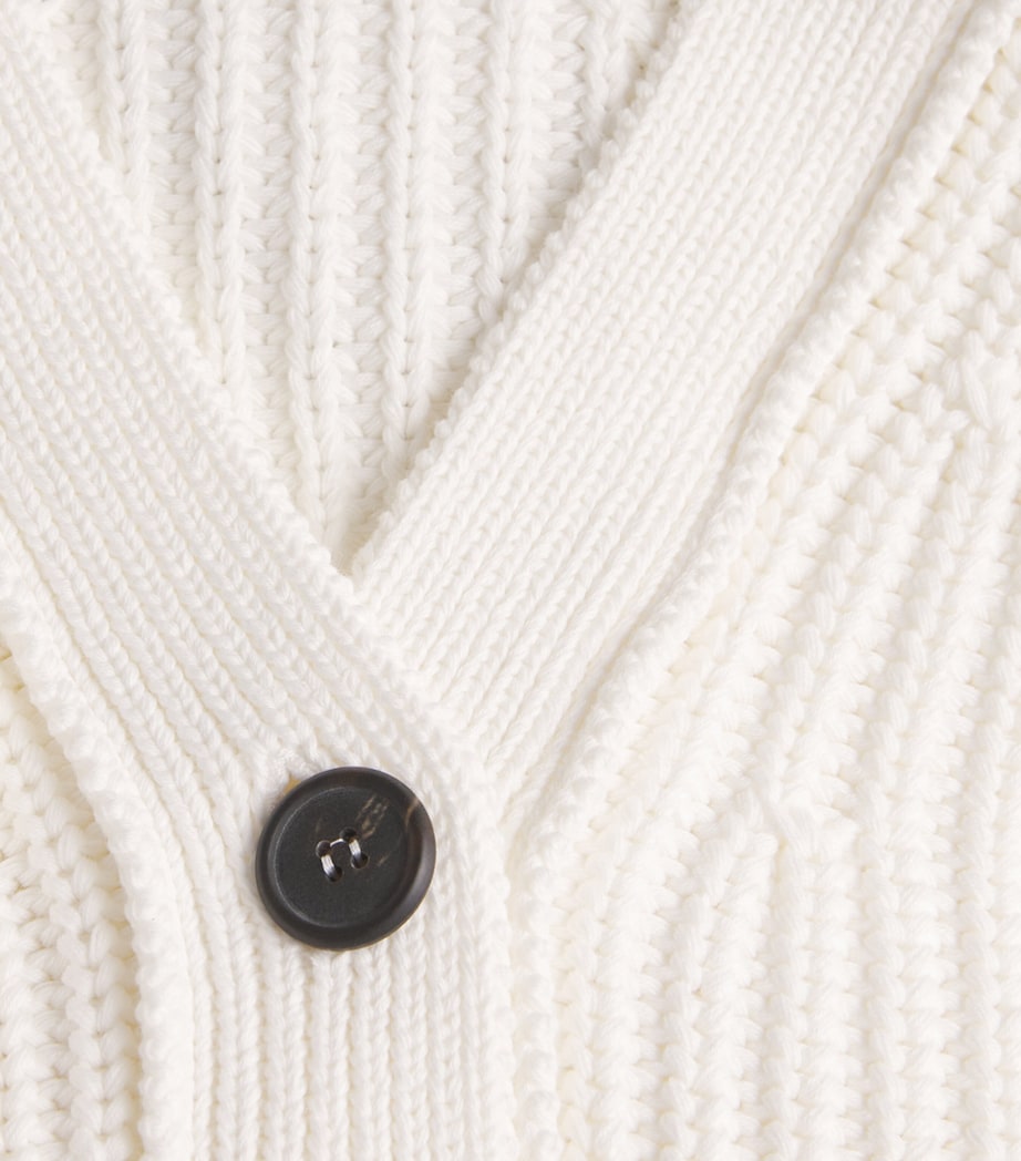 ME+EM Womens Organic Cotton Weekend Cardigan Soft White Image 6