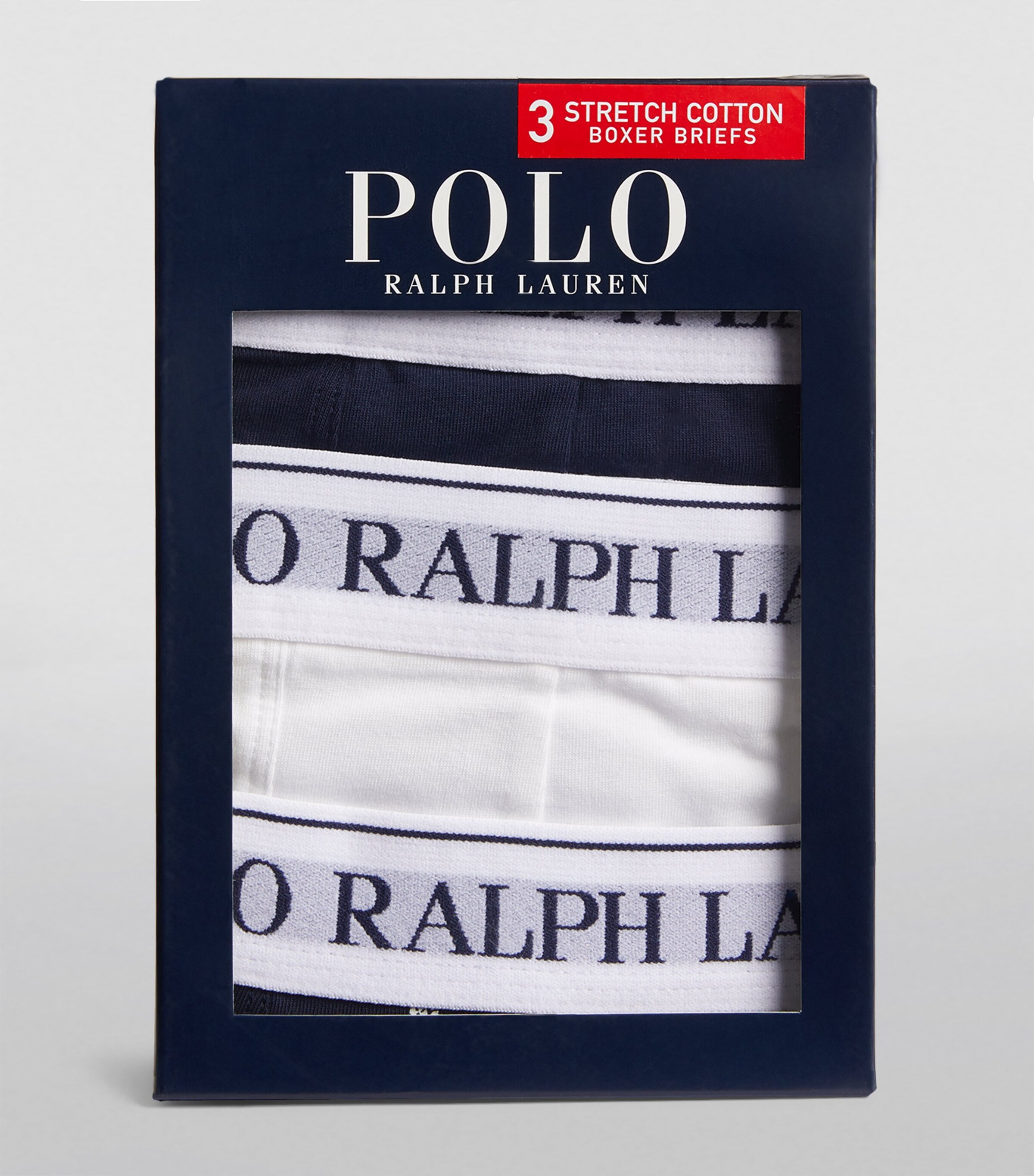Polo Ralph Lauren Mens Stretch-Cotton Printed Boxer Briefs (Pack of 3) Cruise Navy/whi Image 4