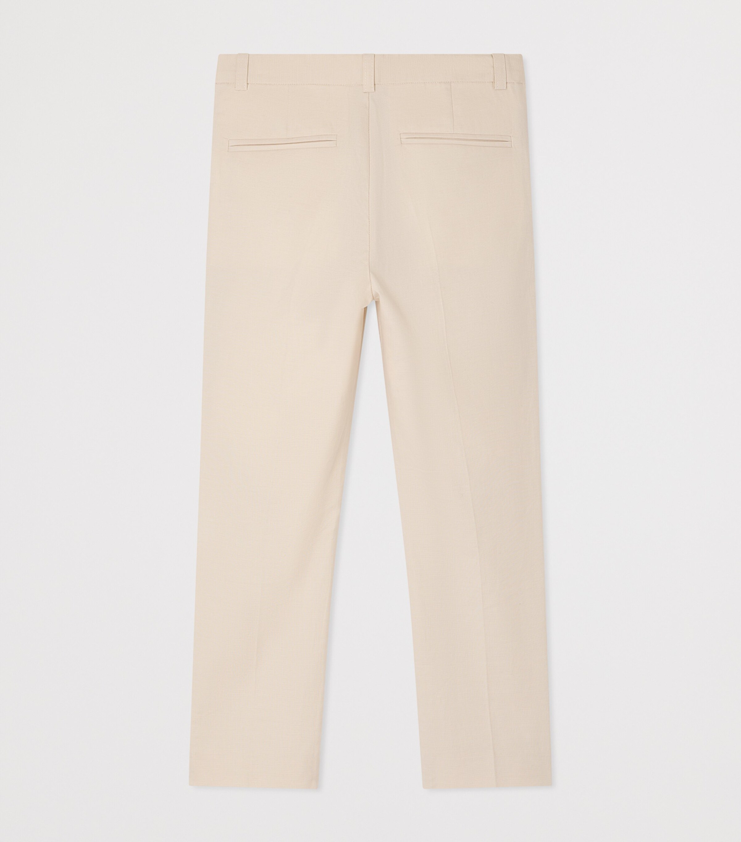 Bonpoint Stretch-Cotton Trousers (10-14 Years) Ecru Image 2