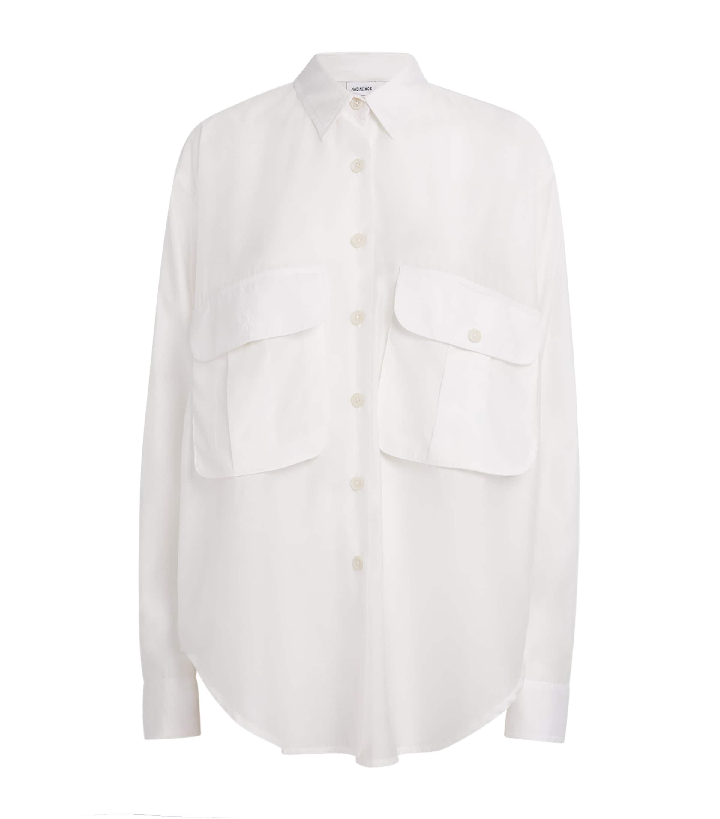 Nadine Mos Oversized Cotton-silk June Shirt In White