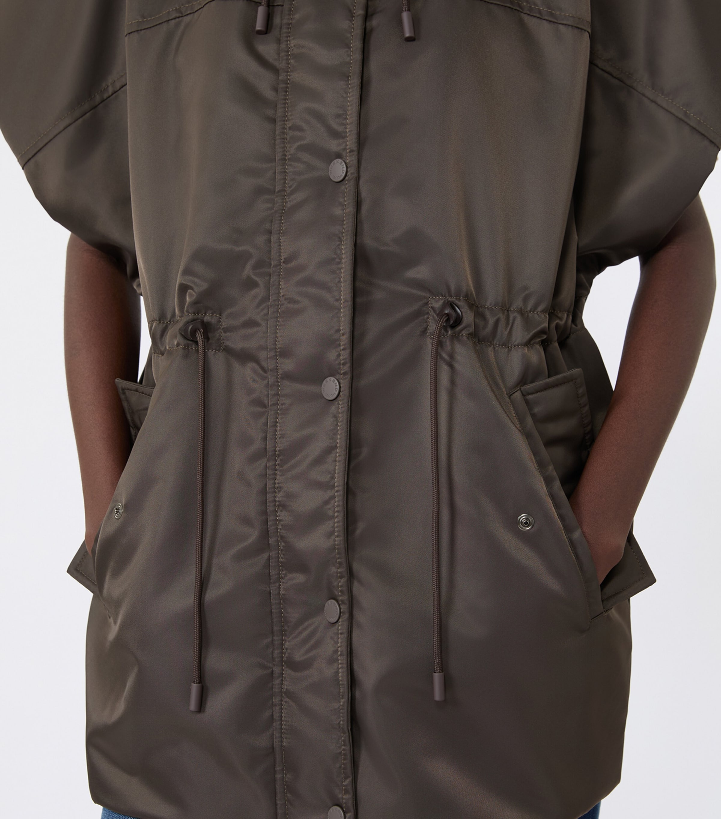 Weekend Max Mara Womens Sleeveless Hooded Puffer Jacket Mud Image 6