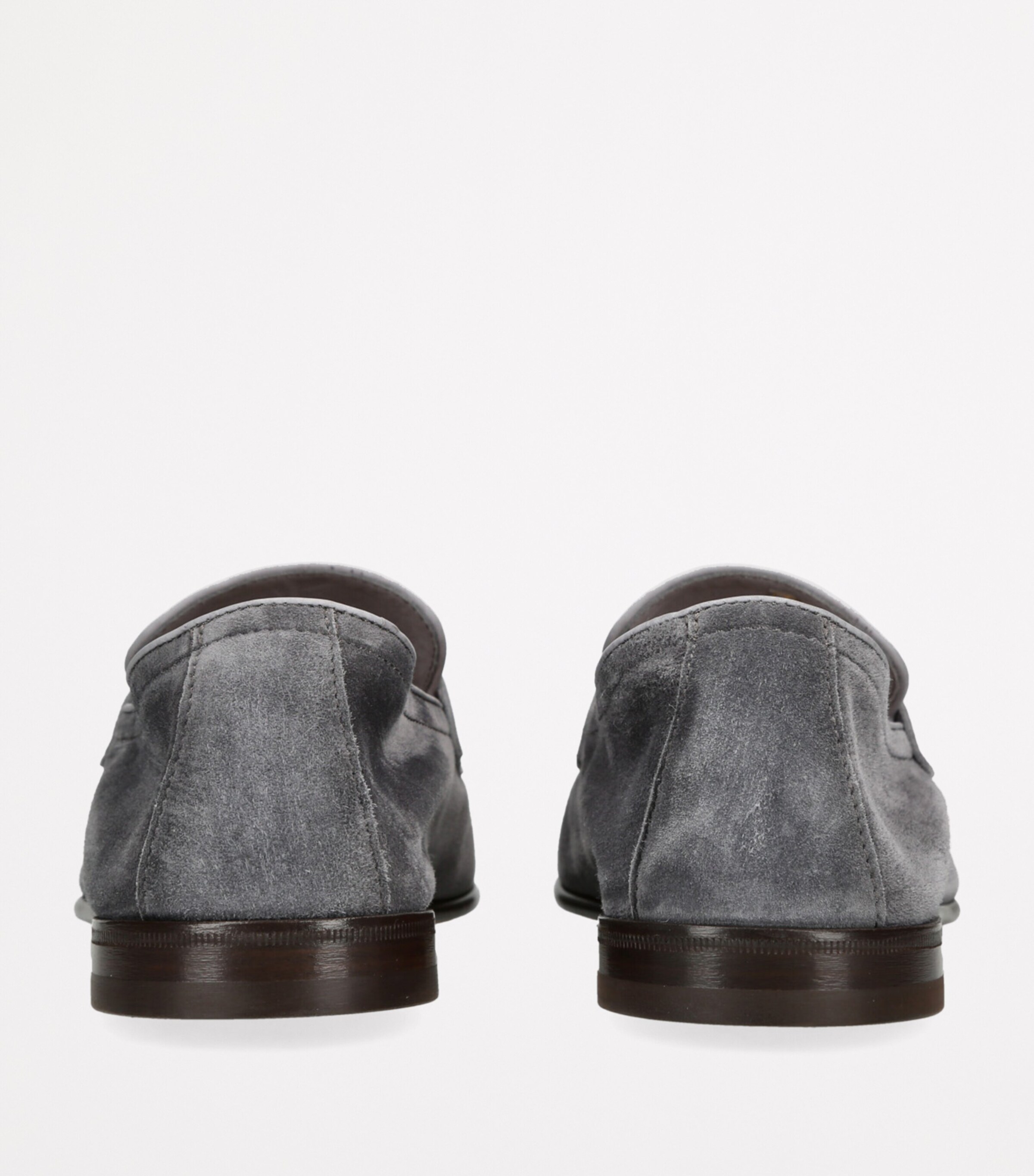 Brunello Cucinelli Mens Suede Penny Loafers Grey Image 2