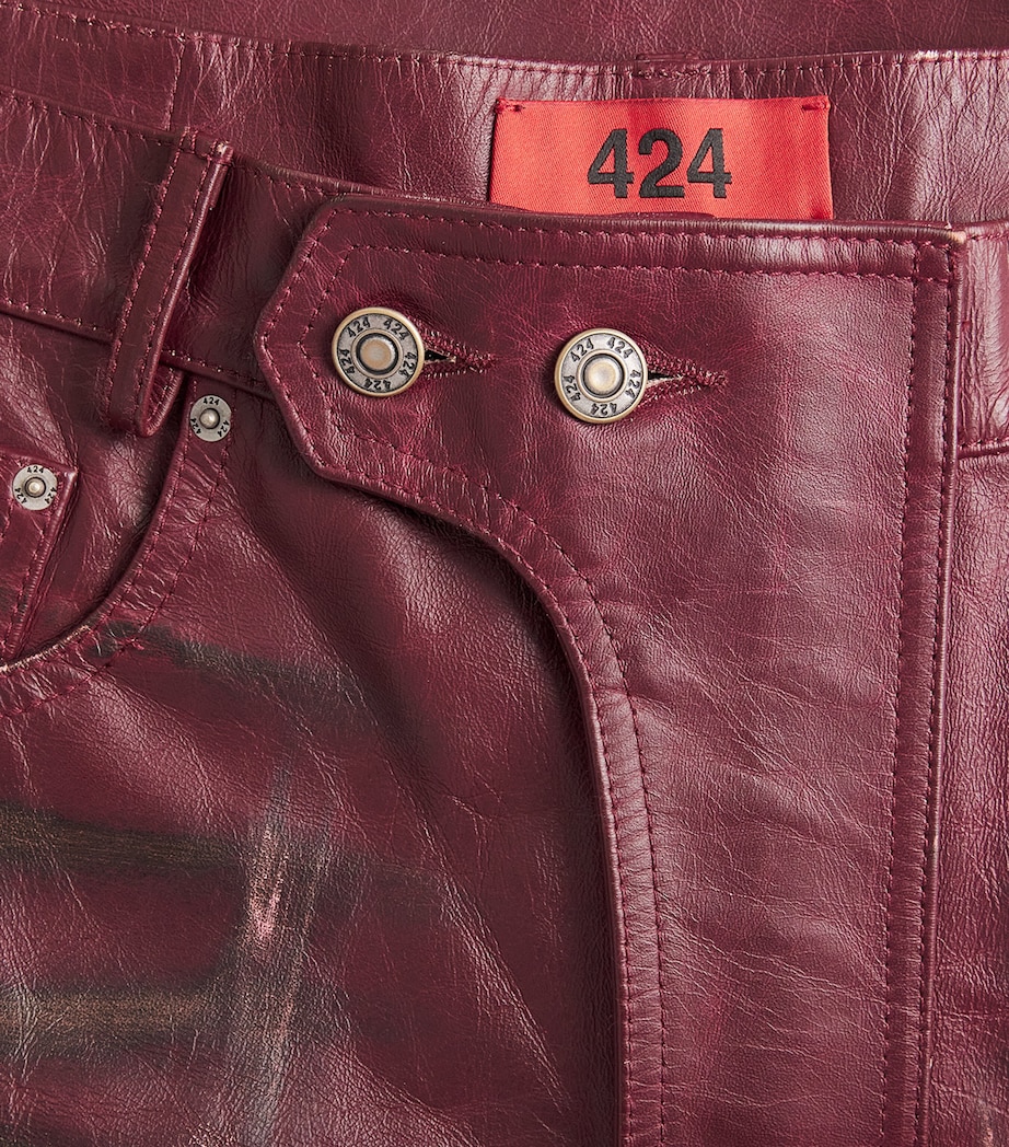 424 Mens Leather Moto Trousers Pigeon Bld Image 6