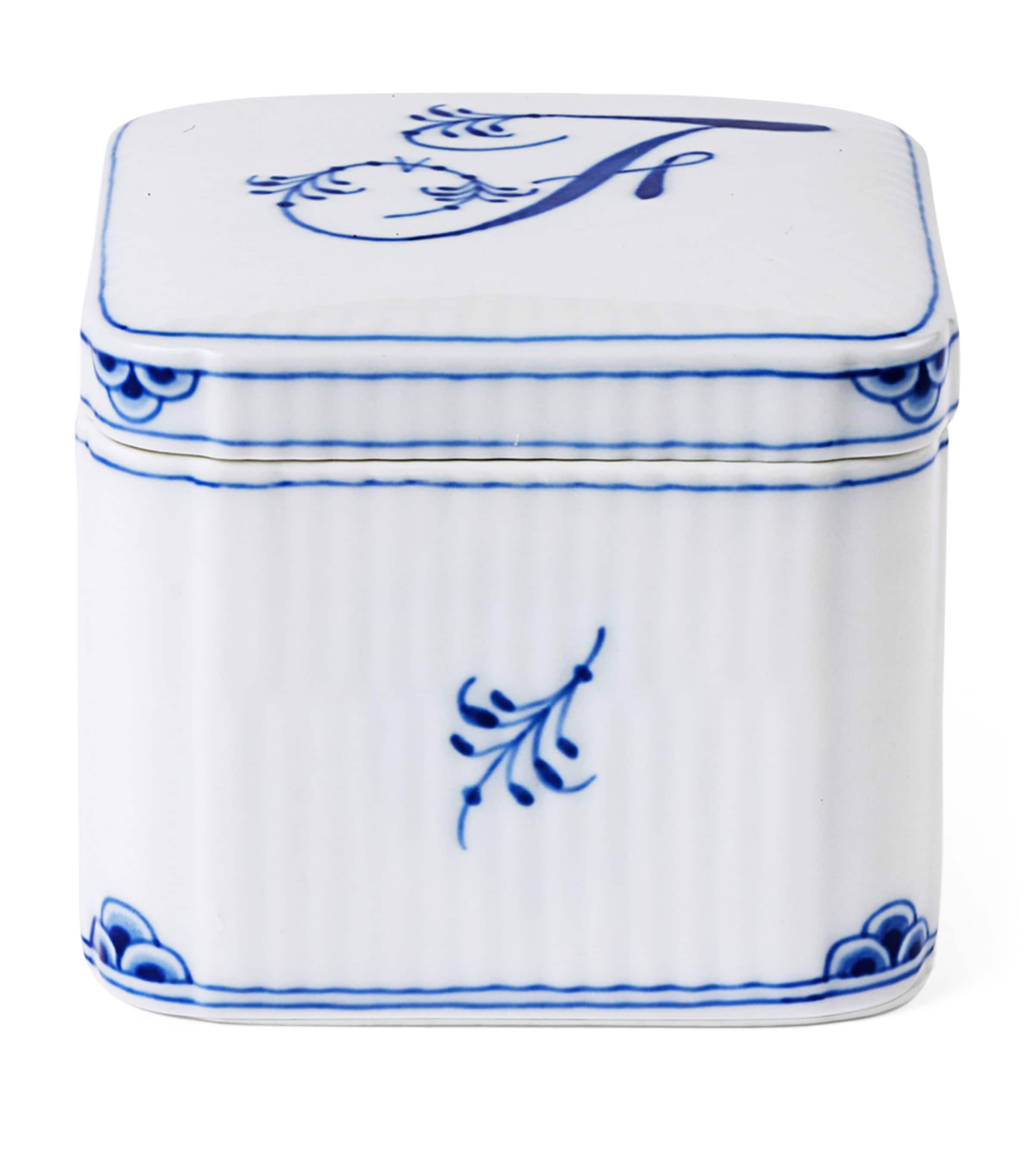 Royal Copenhagen Porcelain Alphabet Bonbonniere Blue Image 1