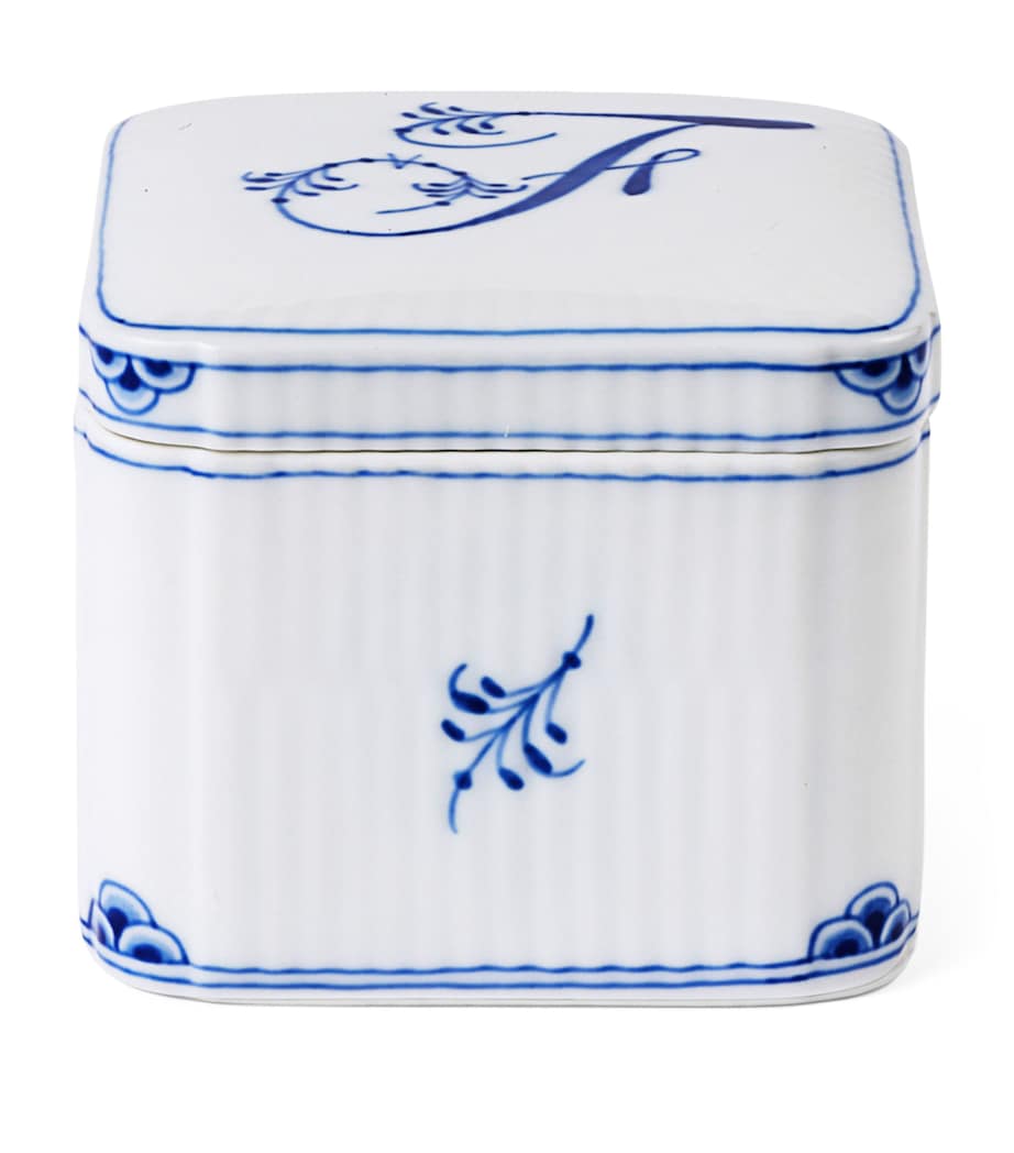 Royal Copenhagen Porcelain Alphabet Bonbonniere Blue Image 1