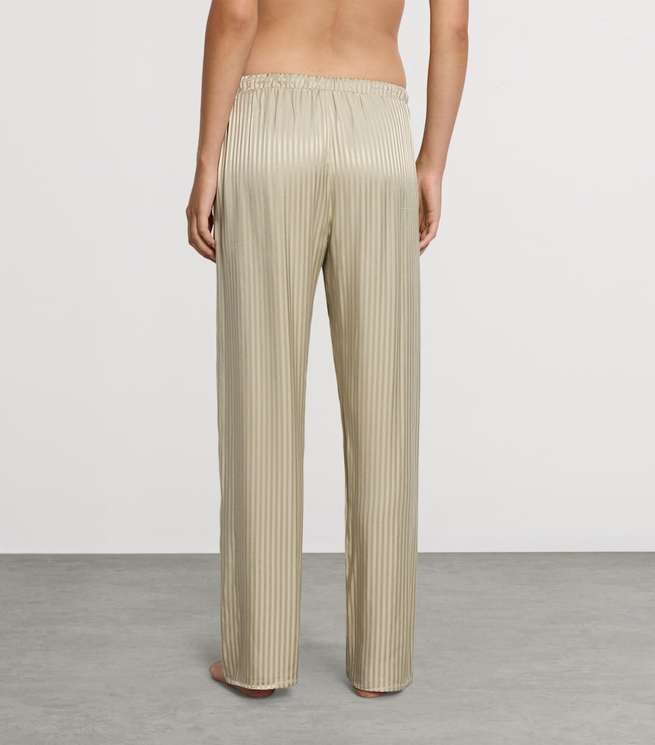 Hanro Womens Stripe Pyjama Bottoms Olive Stem Image 3