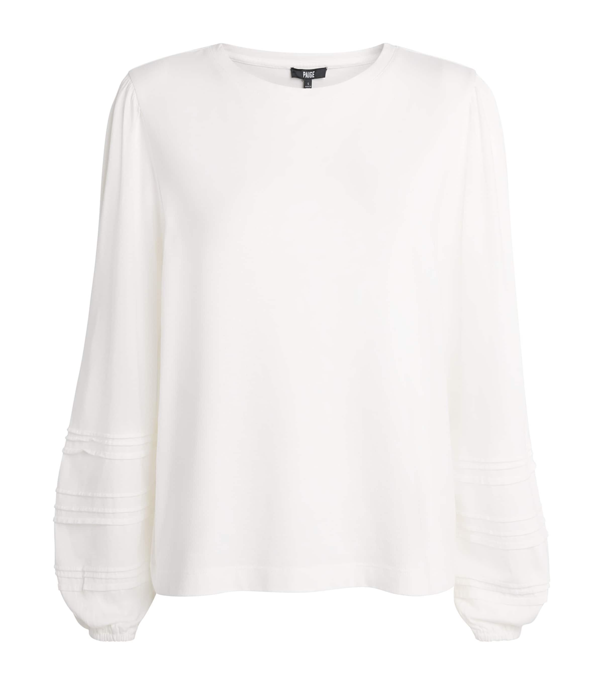 Cotton-Blend Cyrano Blouse WHITE Image 1