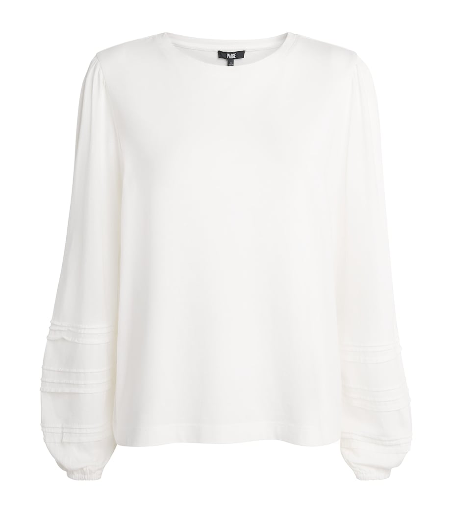 Cotton-Blend Cyrano Blouse WHITE Image 1