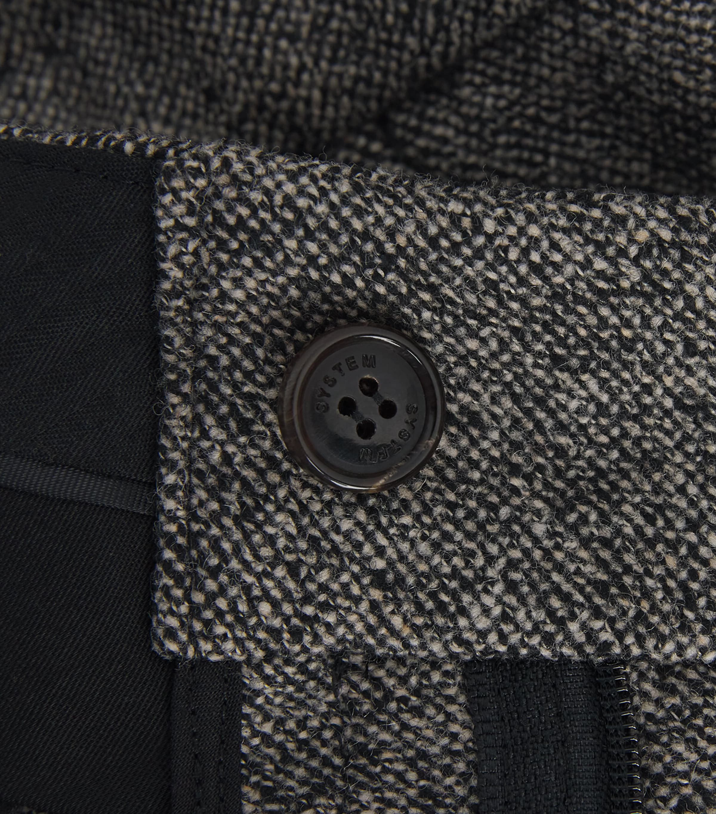 System Mens Wool-Blend Double-Pleated Trousers Black Image 6