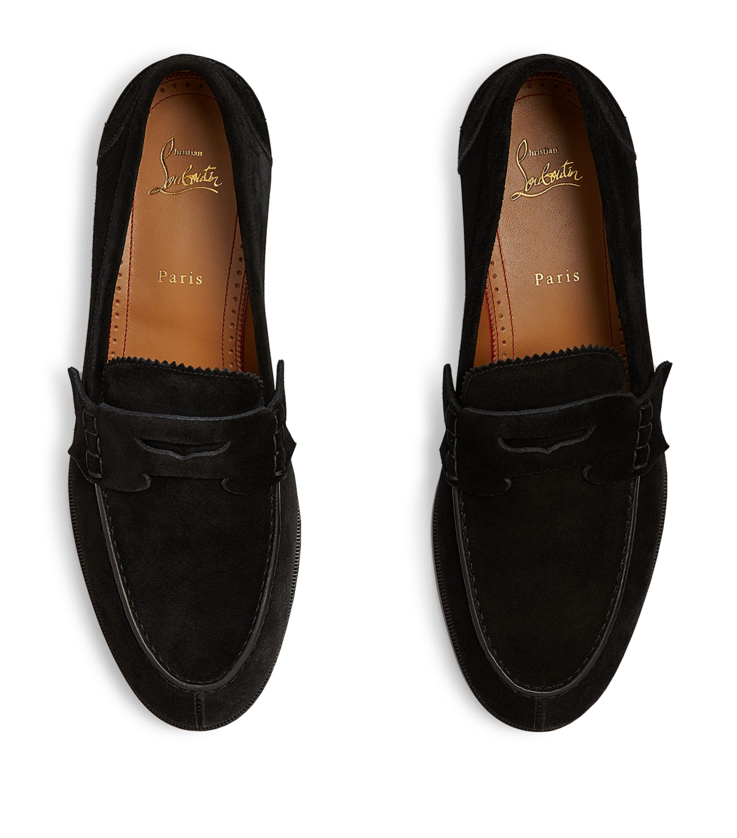 CHRISTIAN LOUBOUTIN No Penny スエード ローファー Penny No Back suede loafers in grey - Christian Louboutin