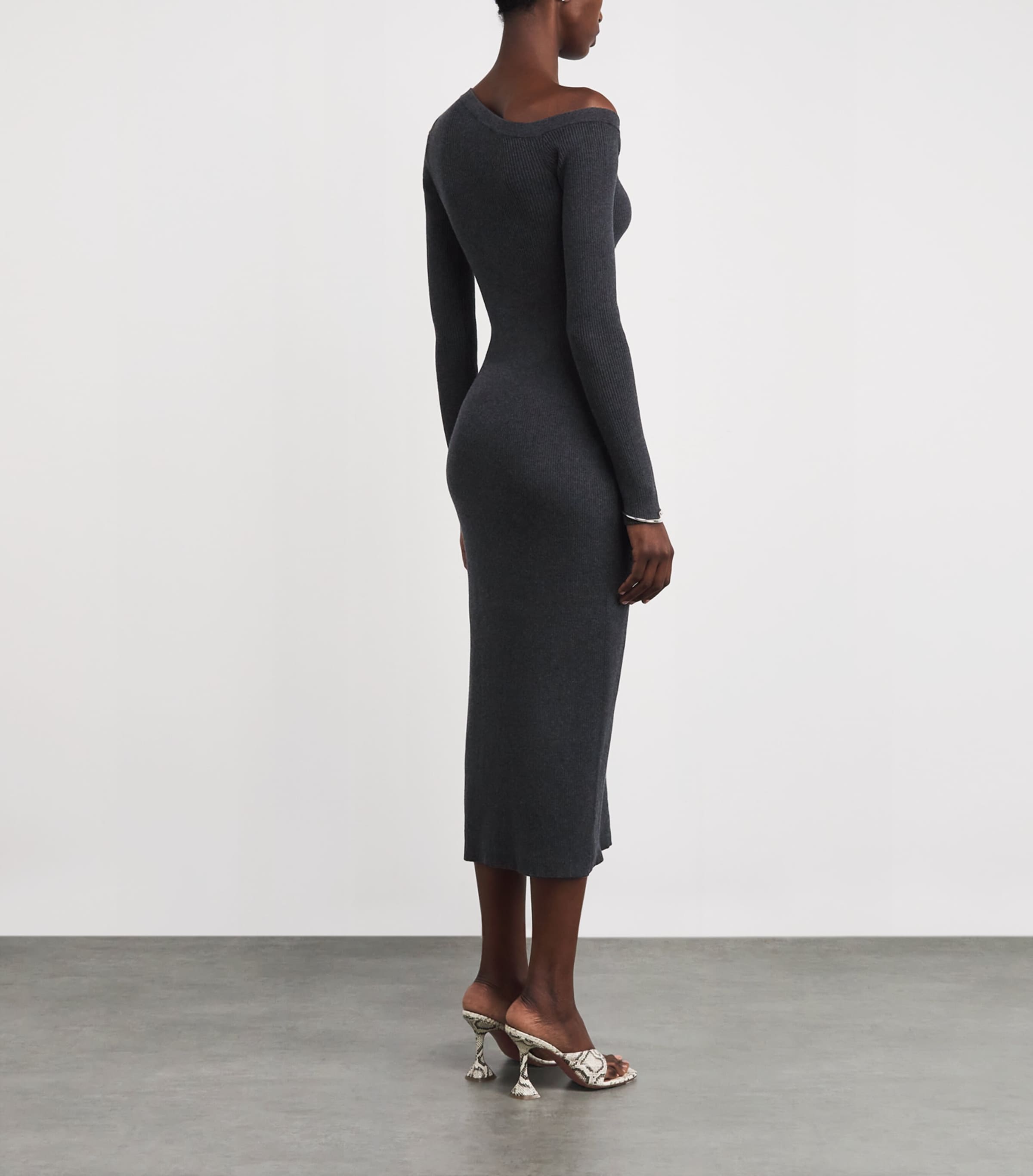 Wool-Blend Craftsman Midi Dress NOCTURNE Image 3