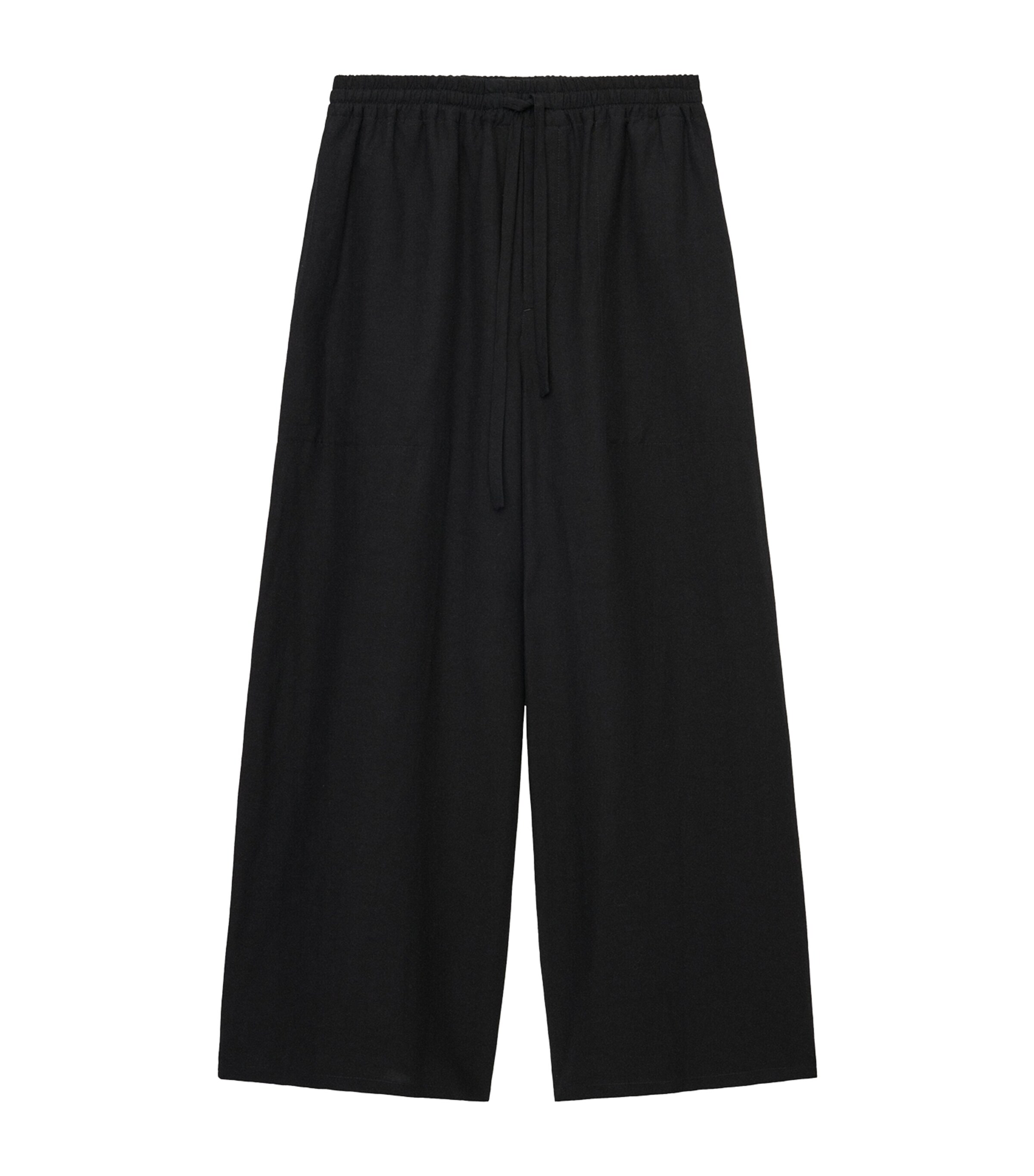 LOEWE Mens x Paula's Ibiza Cropped Wide-Leg Trousers Black Image 1