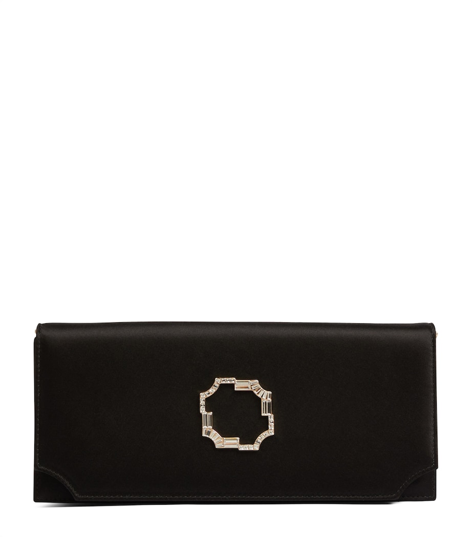 Satin Vivien Evening Clutch Bag BLACK Image 1