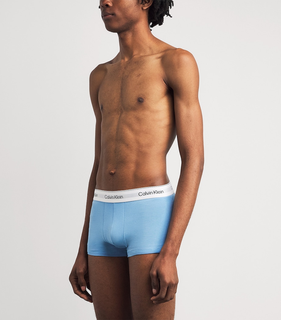 Calvin Klein Mens Cotton Stretch Icon Trunks (Pack of 3) Tkm Pink/blue/grey Image 2