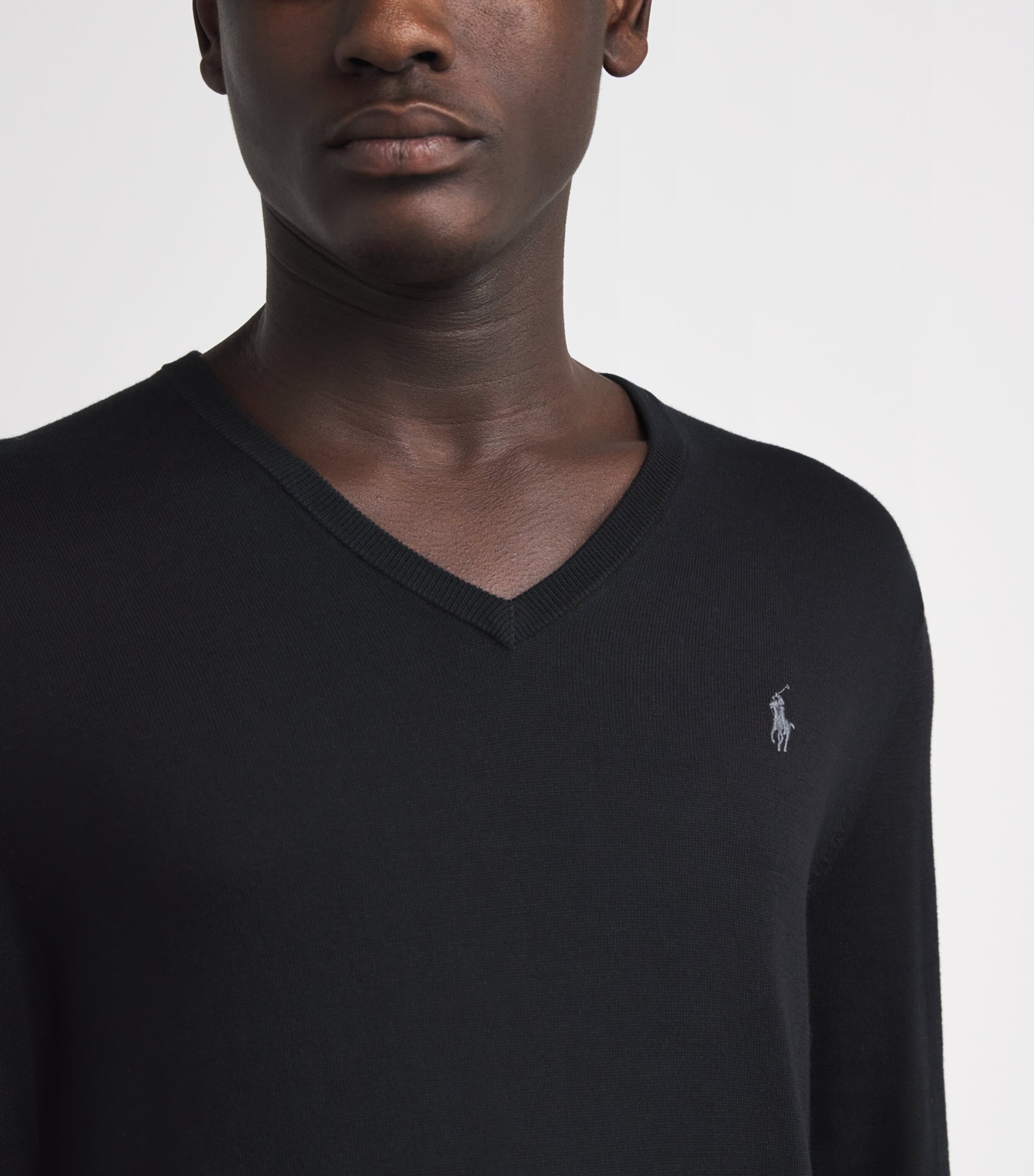 Polo Ralph Lauren Mens Cotton Polo Pony Sweater Polo Black Image 6
