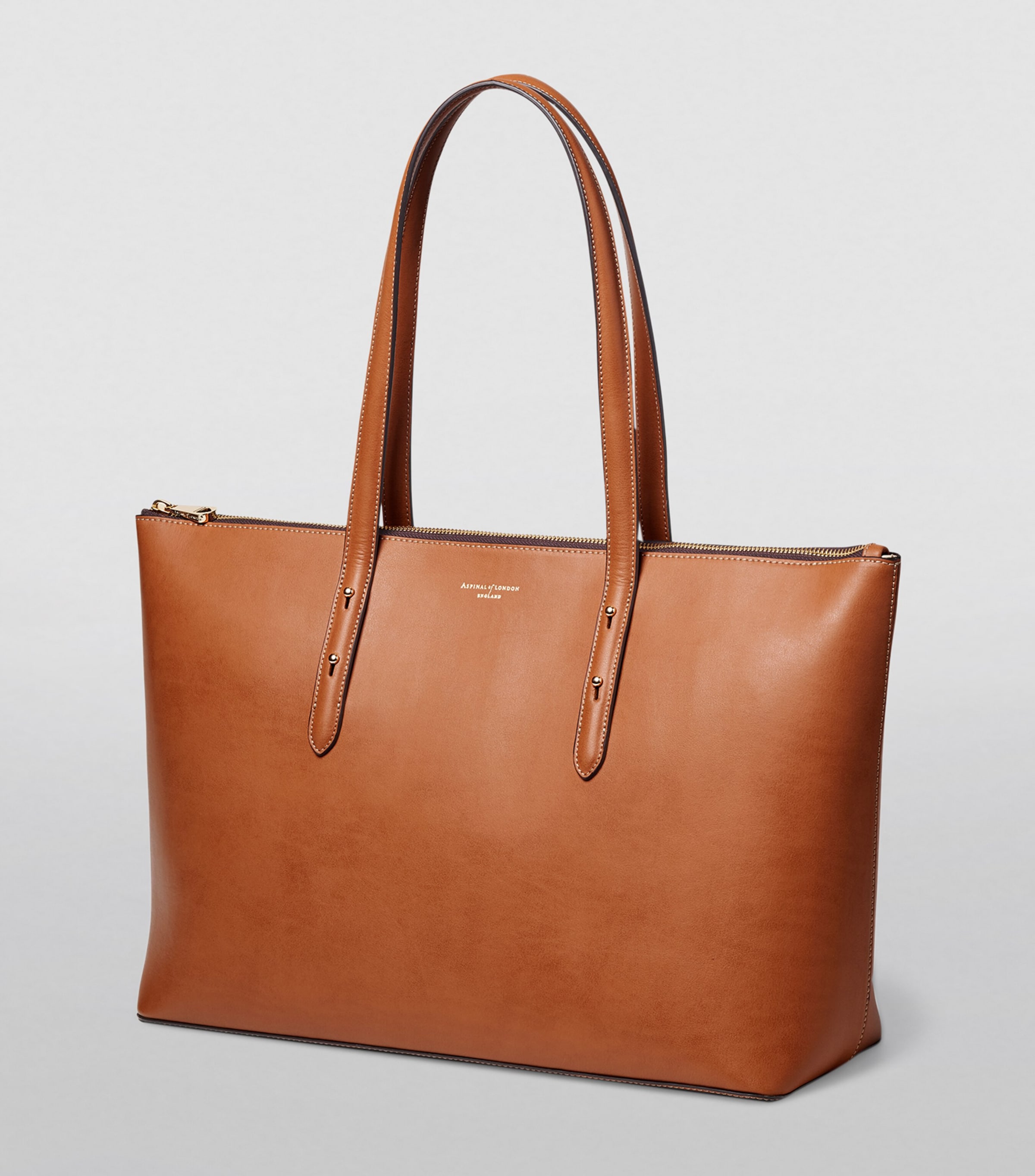 Aspinal Of London Leather Regent Tote Bag Tan Image 2