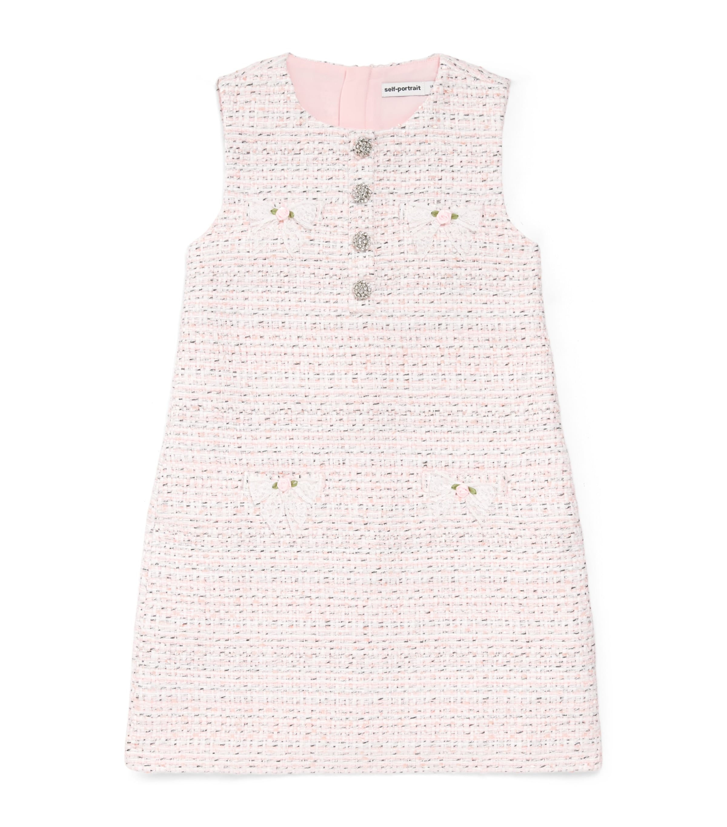 Self-Portrait Kids Bouclé Bow-Detail Dress (4-12 Years) Image 1