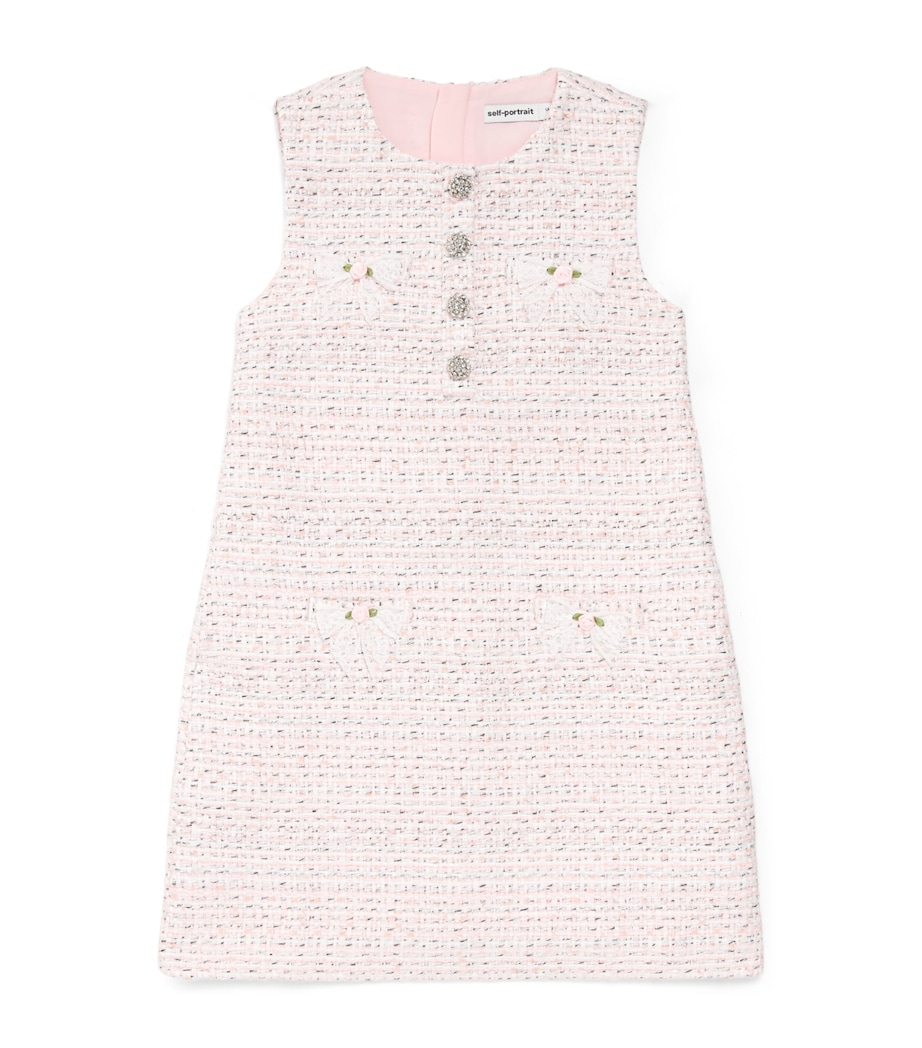 Self-Portrait Kids Bouclé Bow-Detail Dress (4-12 Years) Image 1