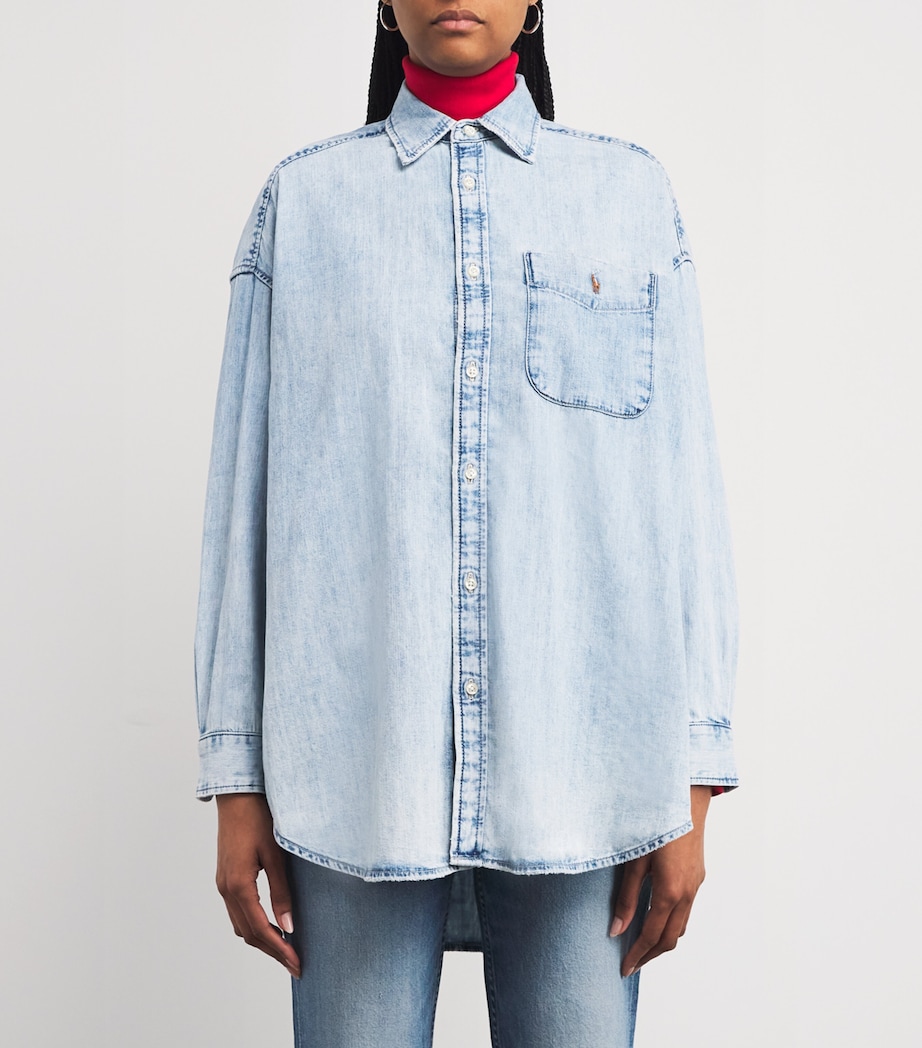 Relaxed Denim Shirt BLUE Image 3