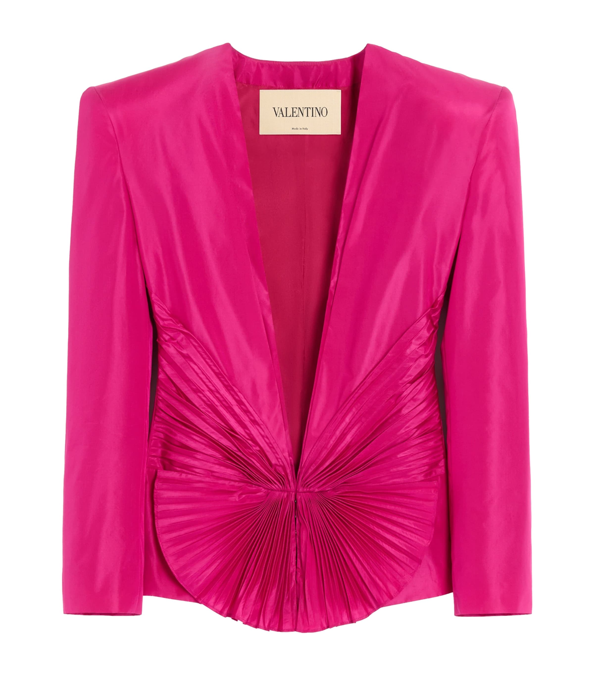 Valentino Womens Silk Plissé Blazer Image 1