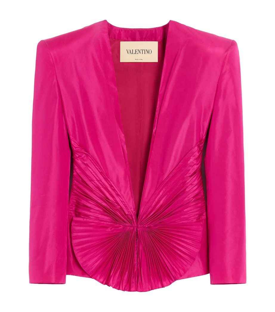 Valentino Womens Silk Plissé Blazer Image 1