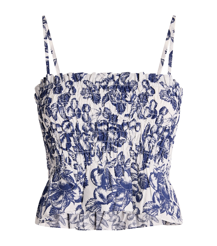 Cotton Printed Crop Top BLUE FRUITS PRINT Image 1