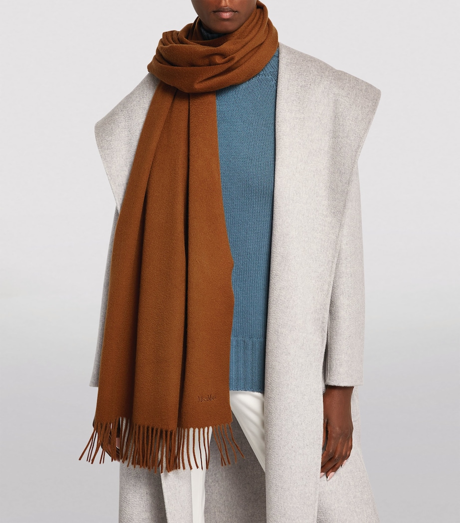Cashmere Fringed Scarf TOBACCO Image 5