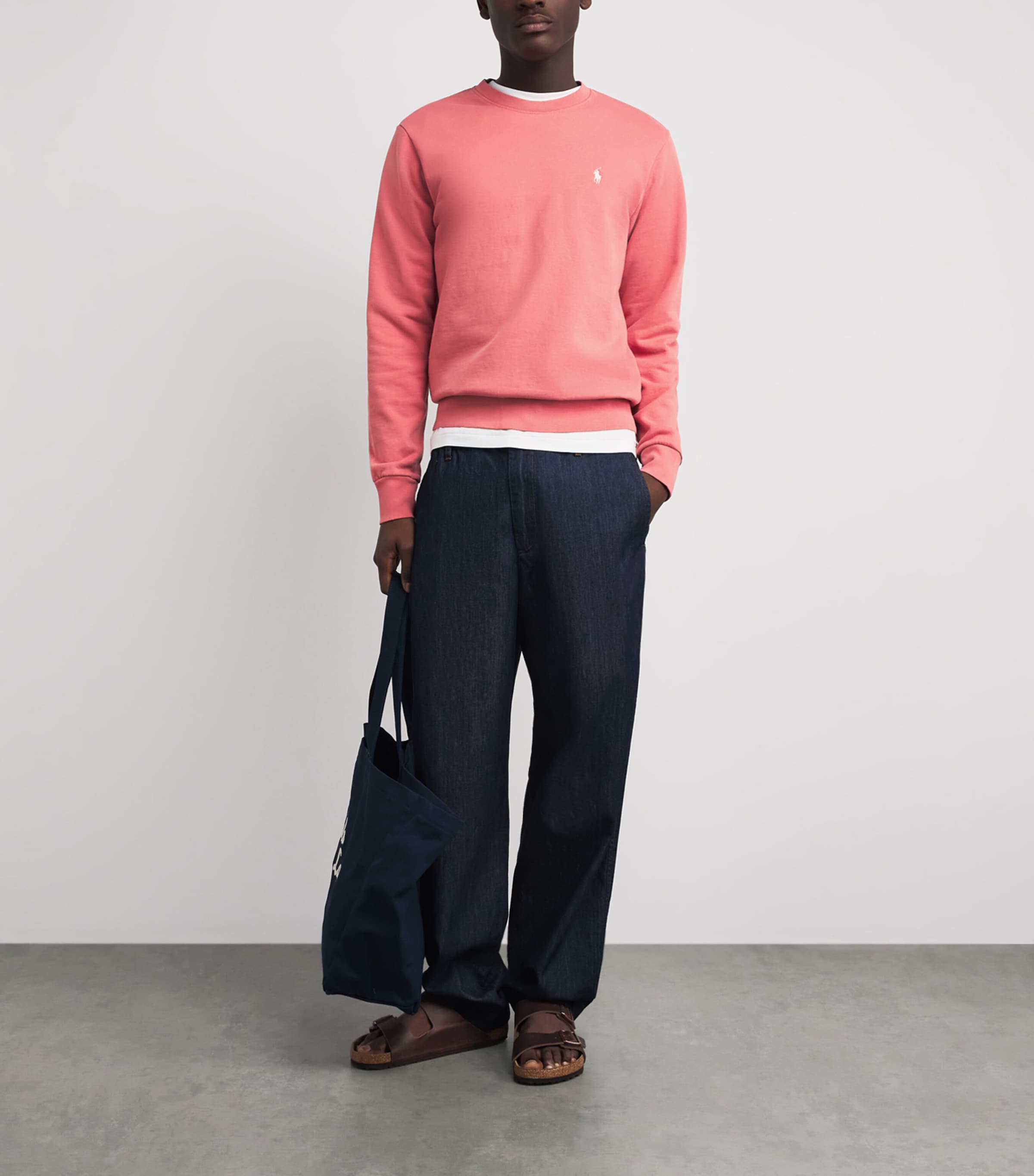 Polo Ralph Lauren Mens Cotton Loopback Fleece Sweatshirt Red Sky Image 2