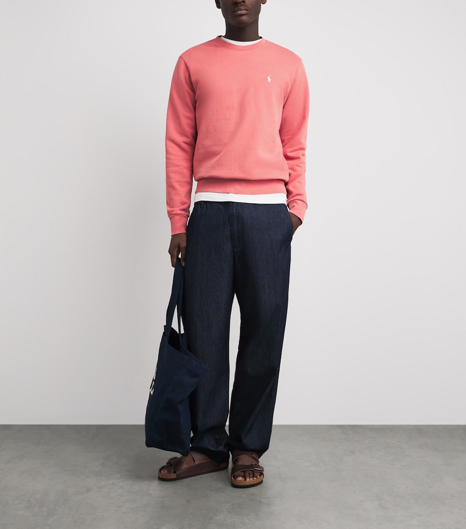 Polo Ralph Lauren Mens Cotton Loopback Fleece Sweatshirt Red Sky Image 2