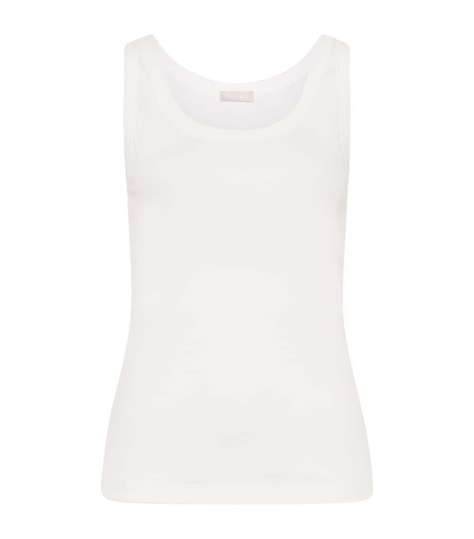 Cotton-Stretch Tank Top WHITE Image 1