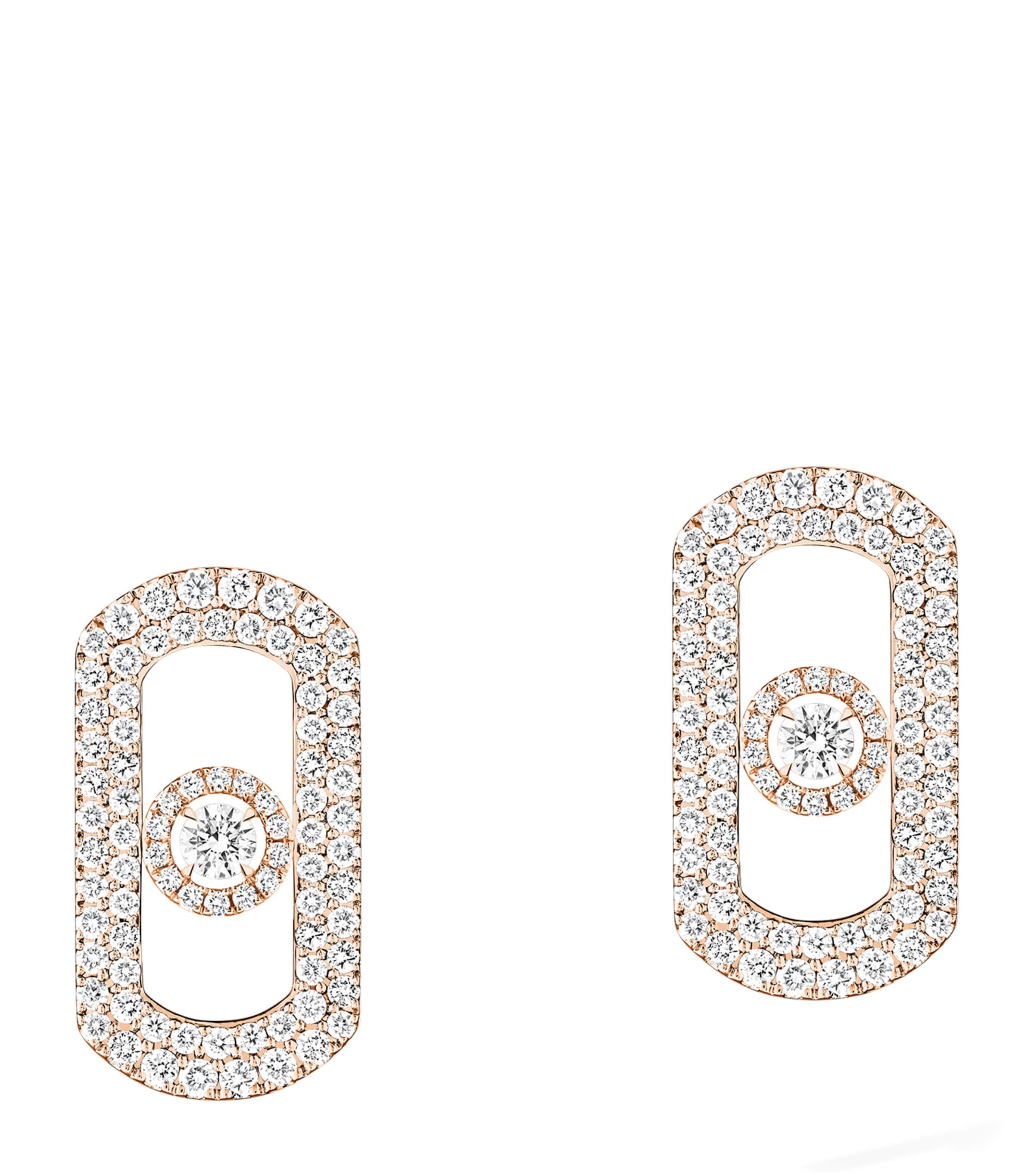 Messika So Move Rose Gold and Diamond Pavé Earrings (1.30ct) Pink Gold Image 1