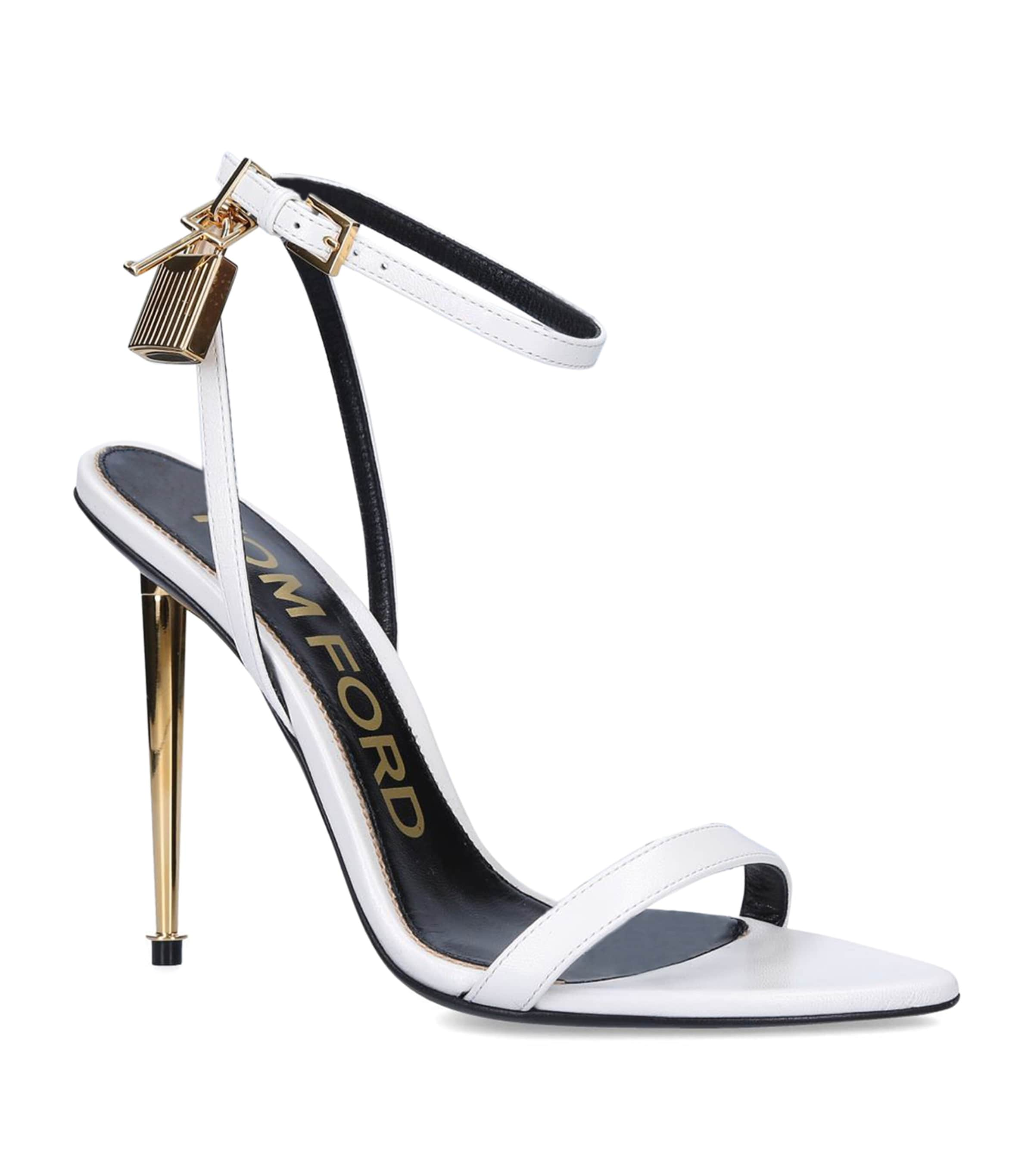 TOM FORD LEATHER PADLOCK SANDALS 105 