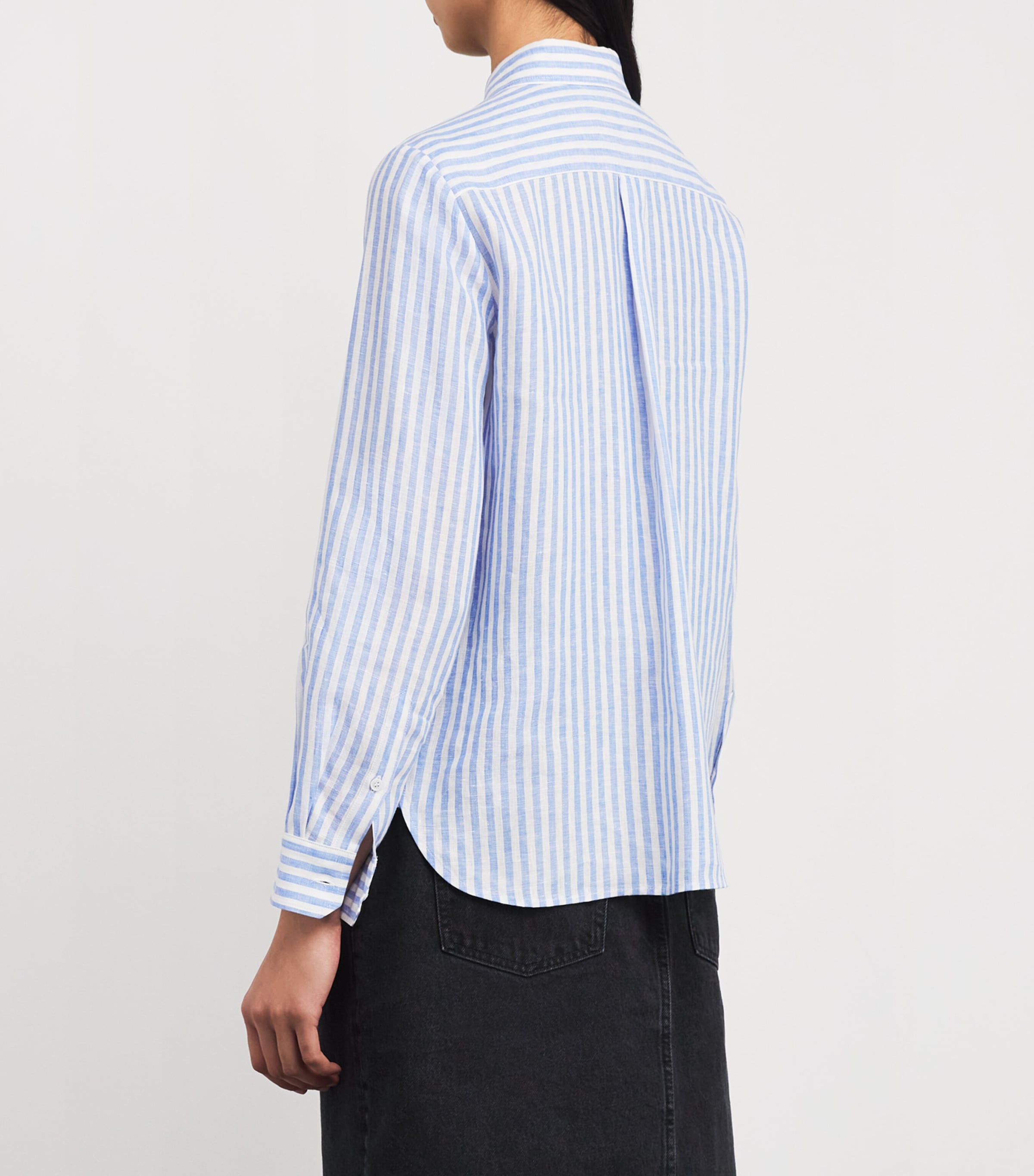 Linen Stripe Shirt LIGHT BLUE Image 4