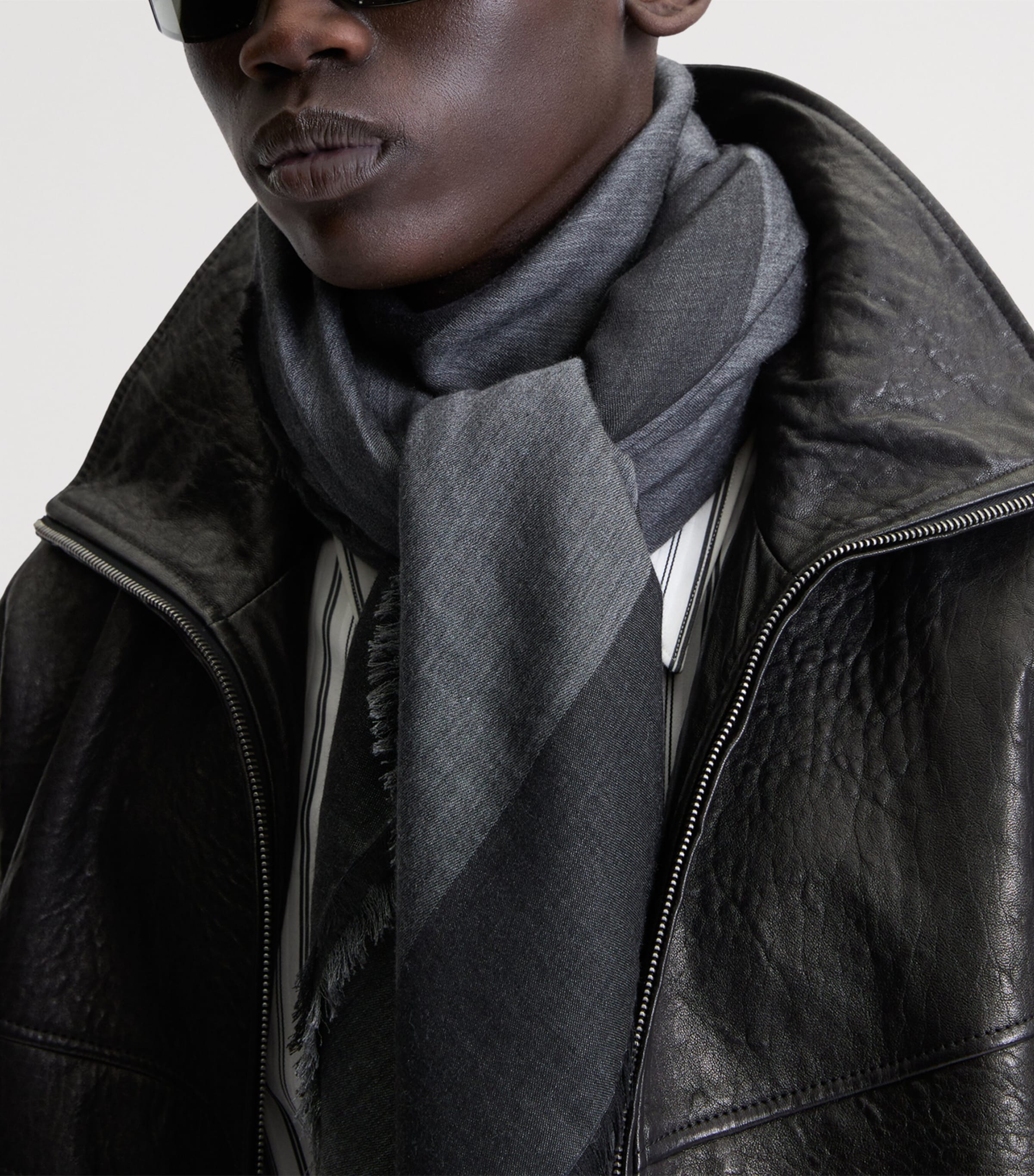 Saint Laurent Cashmere-Silk-Wool Cassandre Scarf Image 2